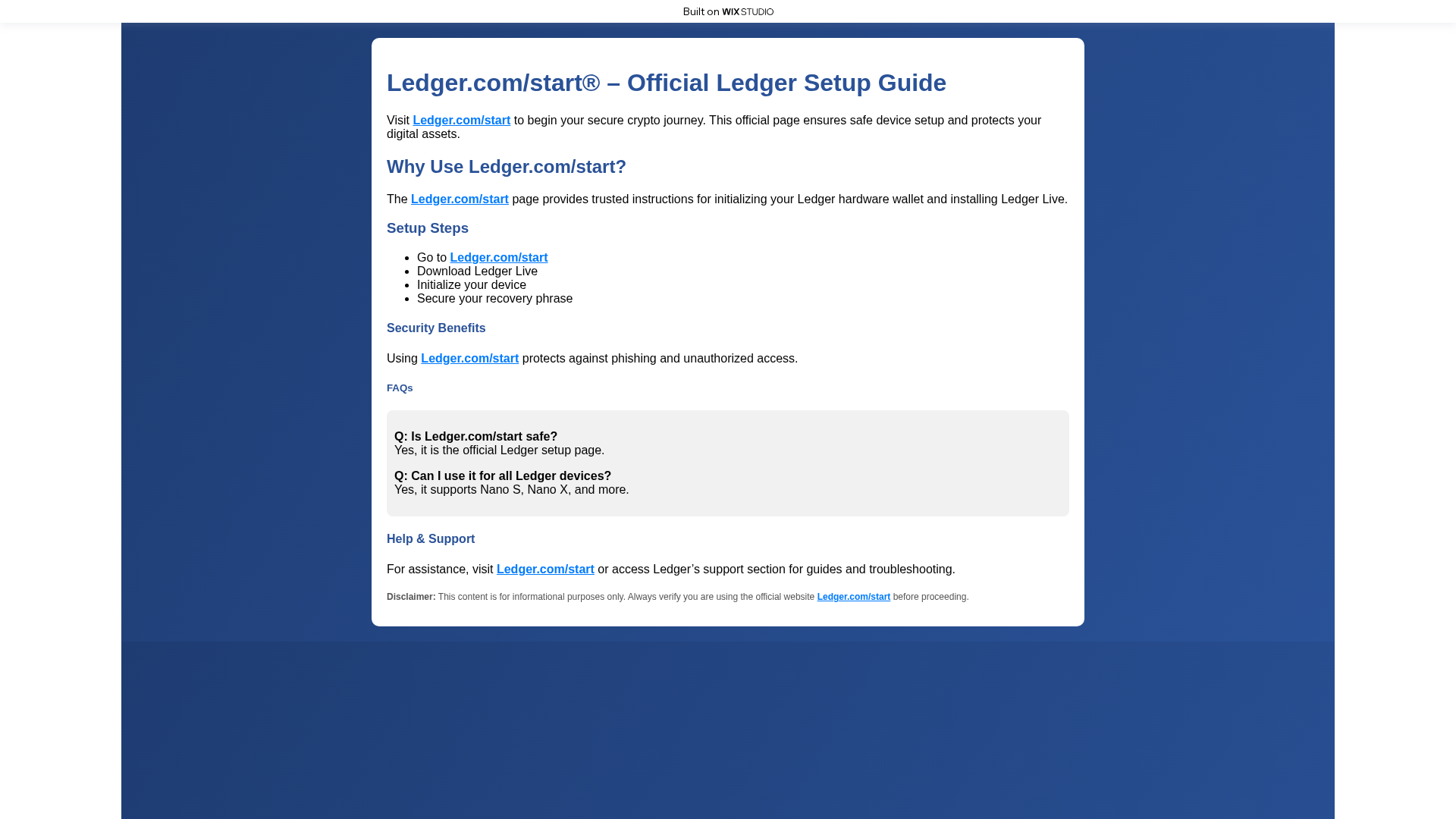 Screenshot of apps-ledgrstart.wixstudio.com