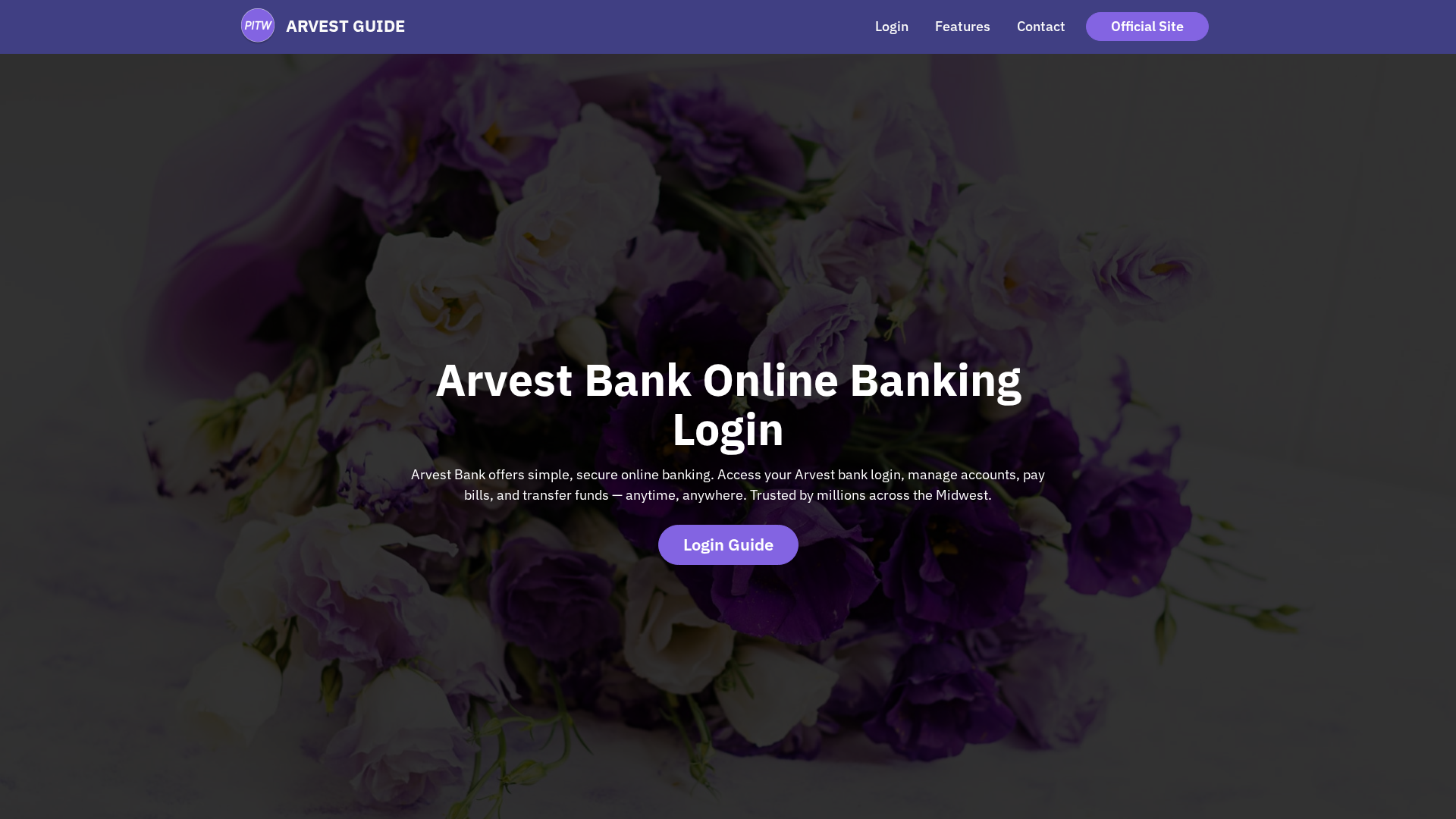Screenshot of arvest.co.com