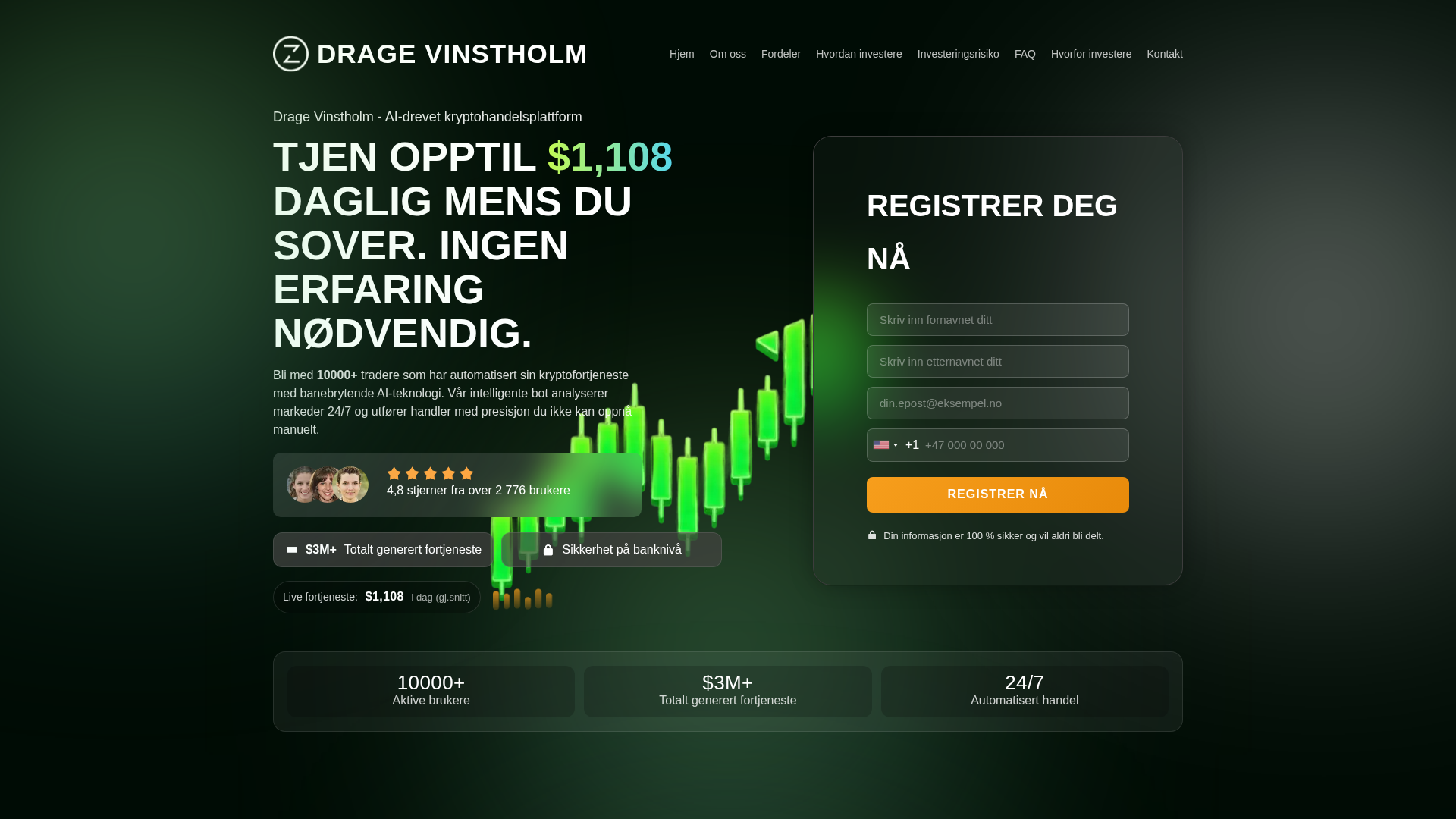 Screenshot of dragevinstholm.net