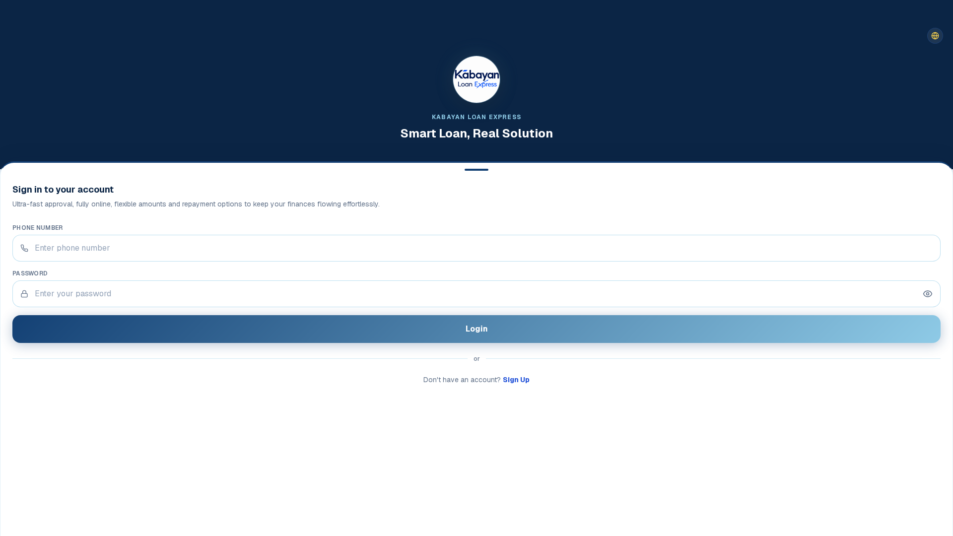 Screenshot of kabayanloanexpress.com