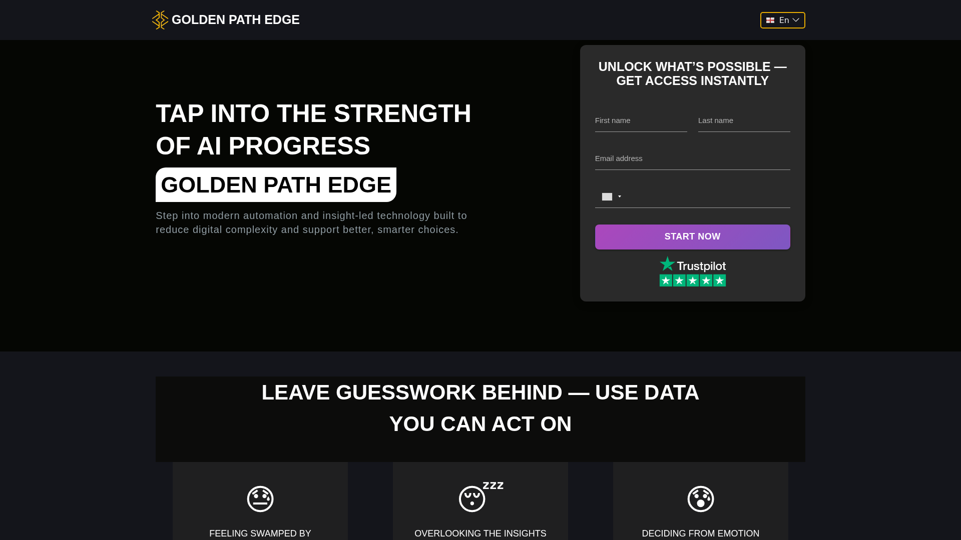 Screenshot of goldenpathedge.com