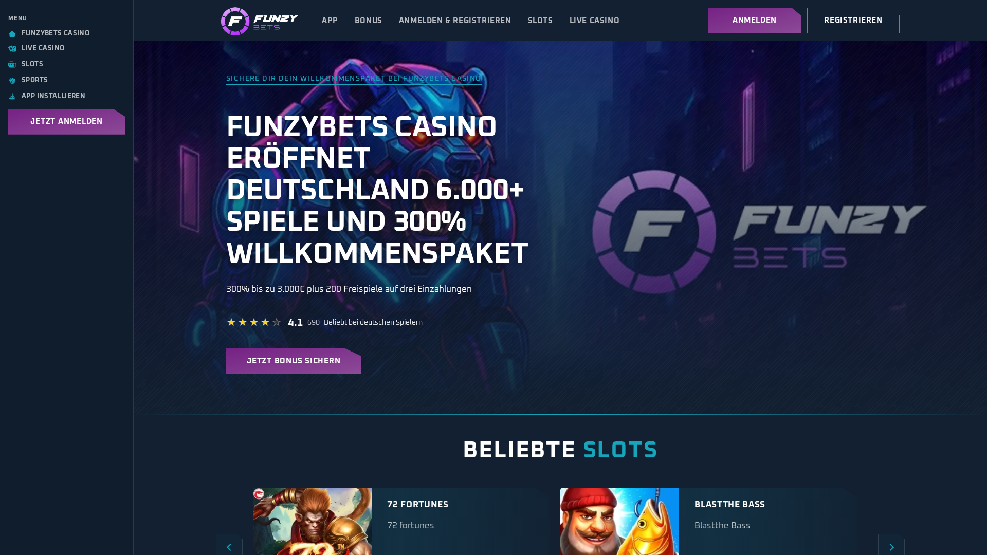 Screenshot of funzybets-de.com