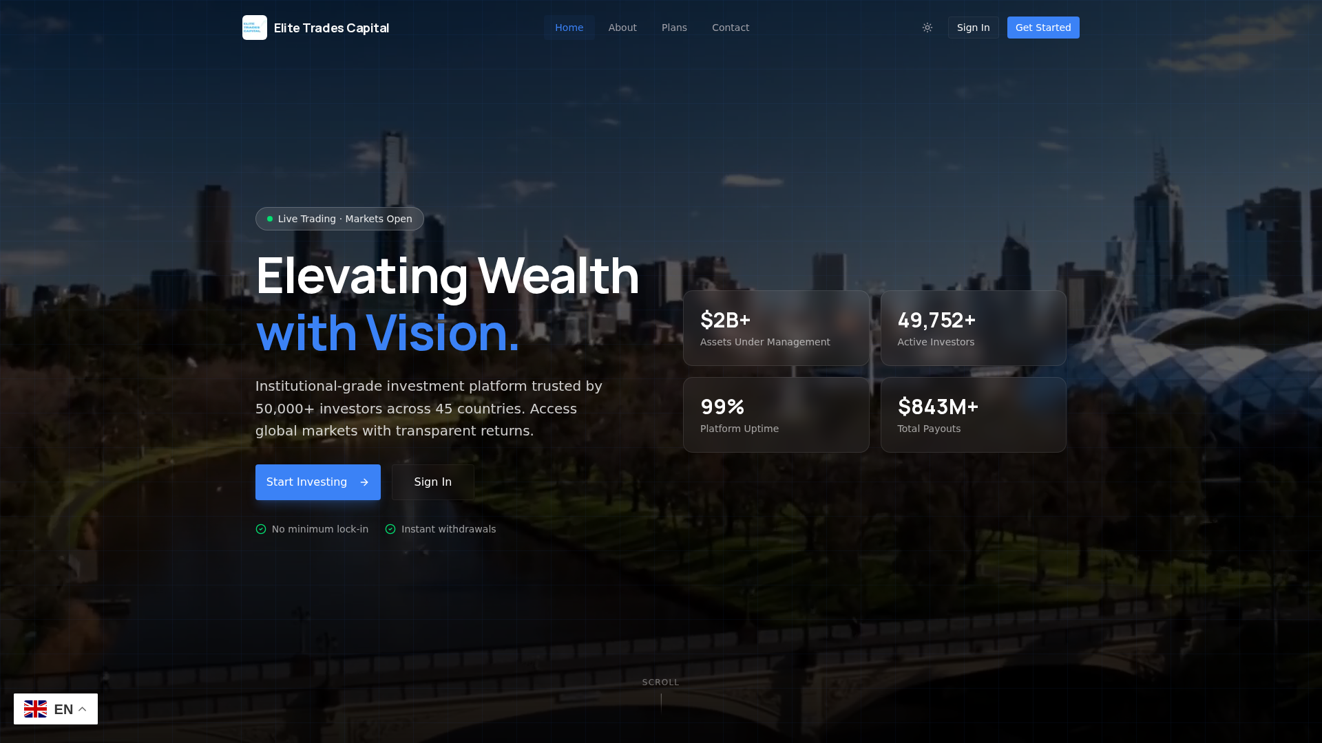Screenshot of elitetradescapital.com