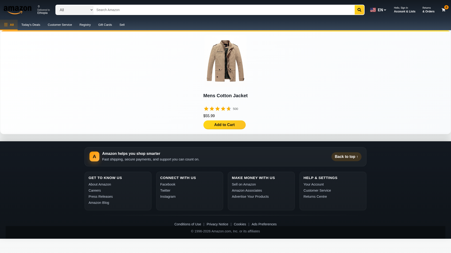 Screenshot of amazon-clone-six-rho-44.vercel.app