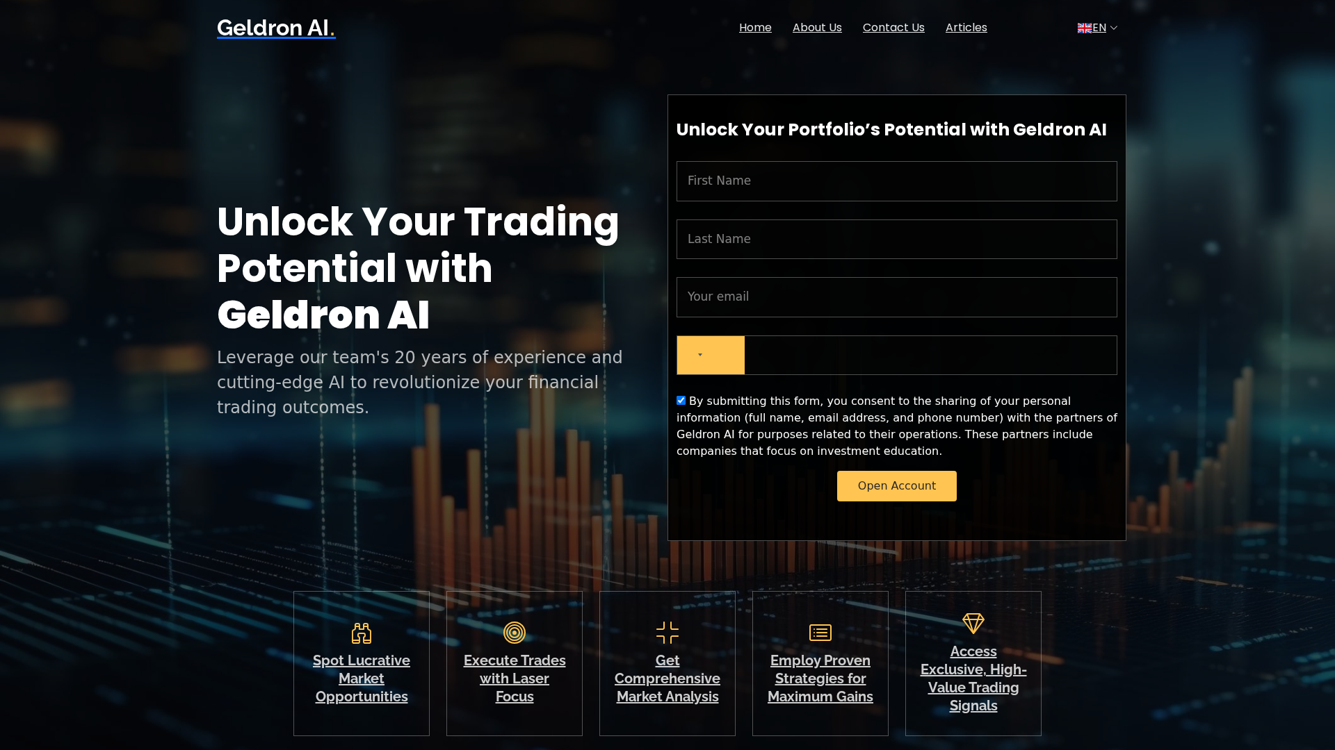 Screenshot of thegeldronai-app.com
