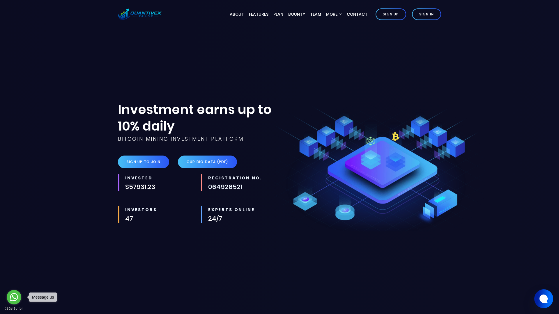Screenshot of quantivextrade.com