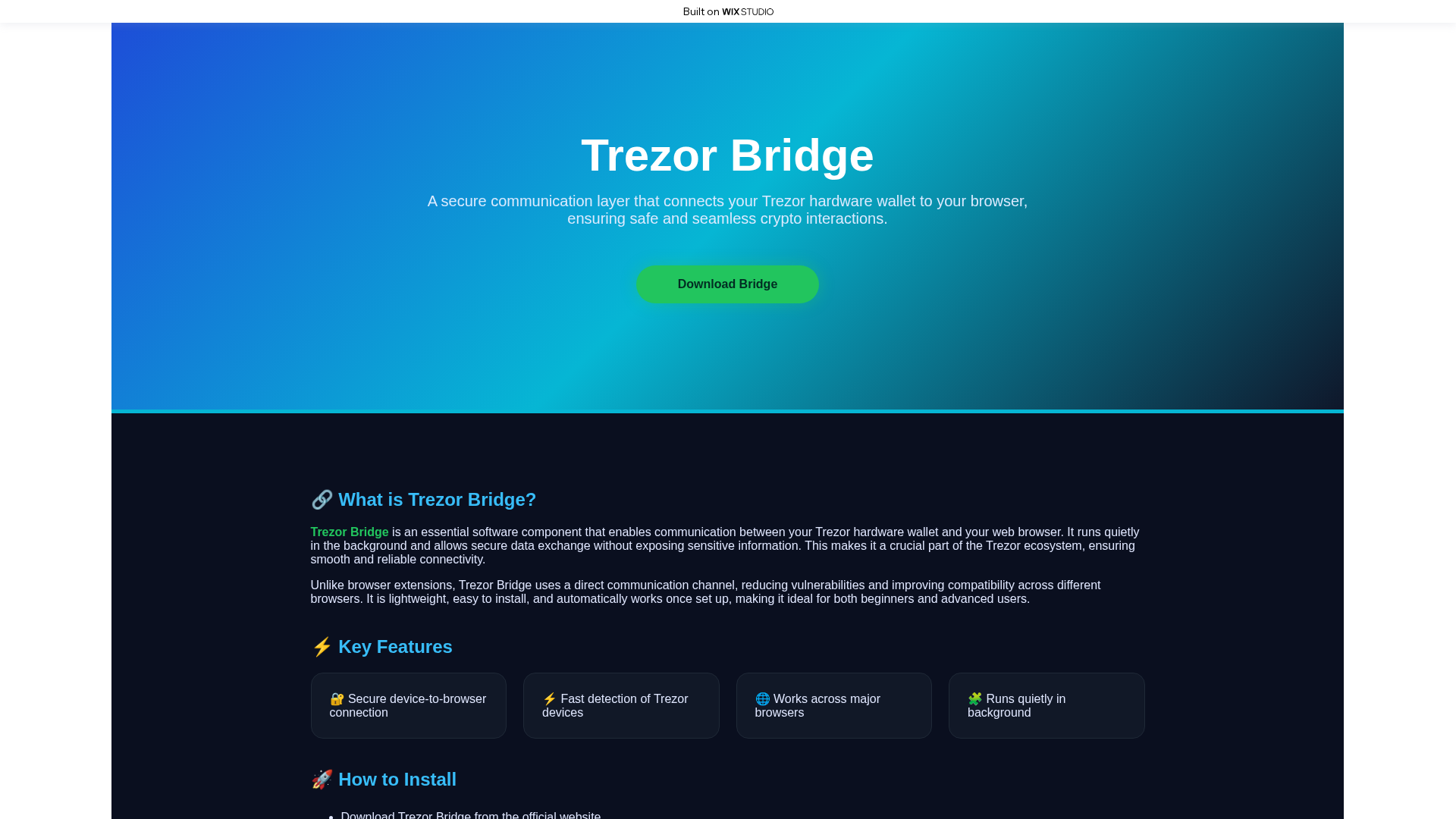 Screenshot of device-bridge.wixstudio.com