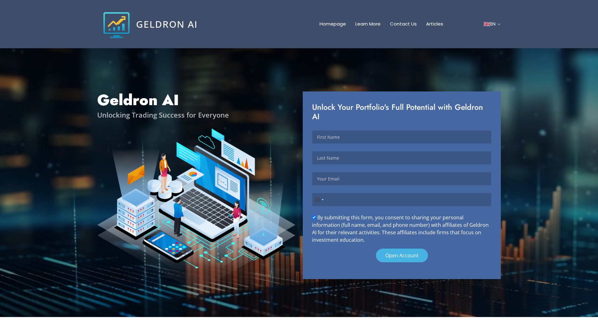 Screenshot of the-geldronai.com
