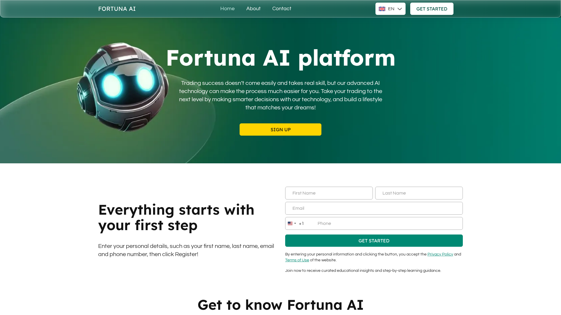 Screenshot of fortunaai.live