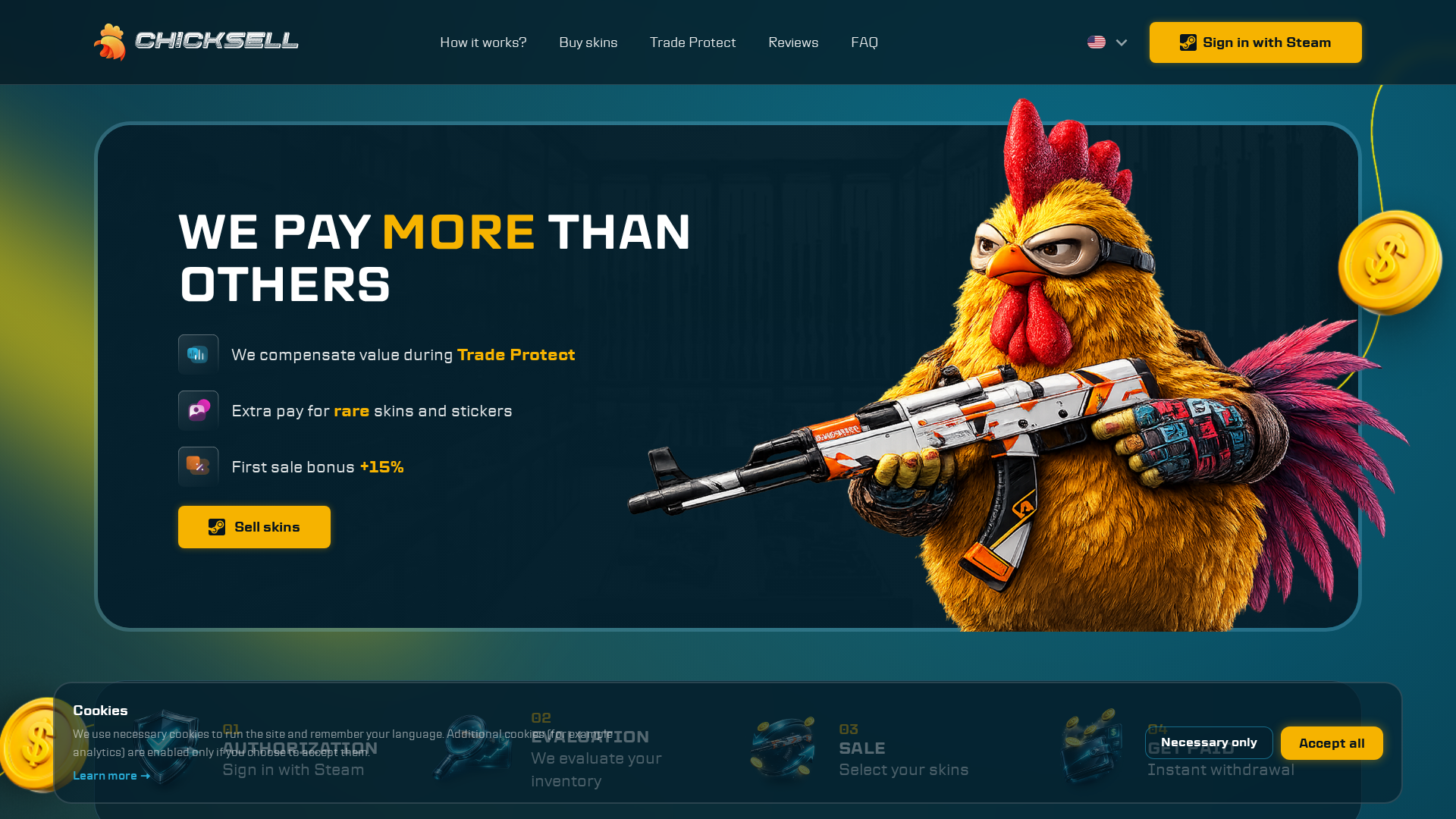 Screenshot of chicksell.com