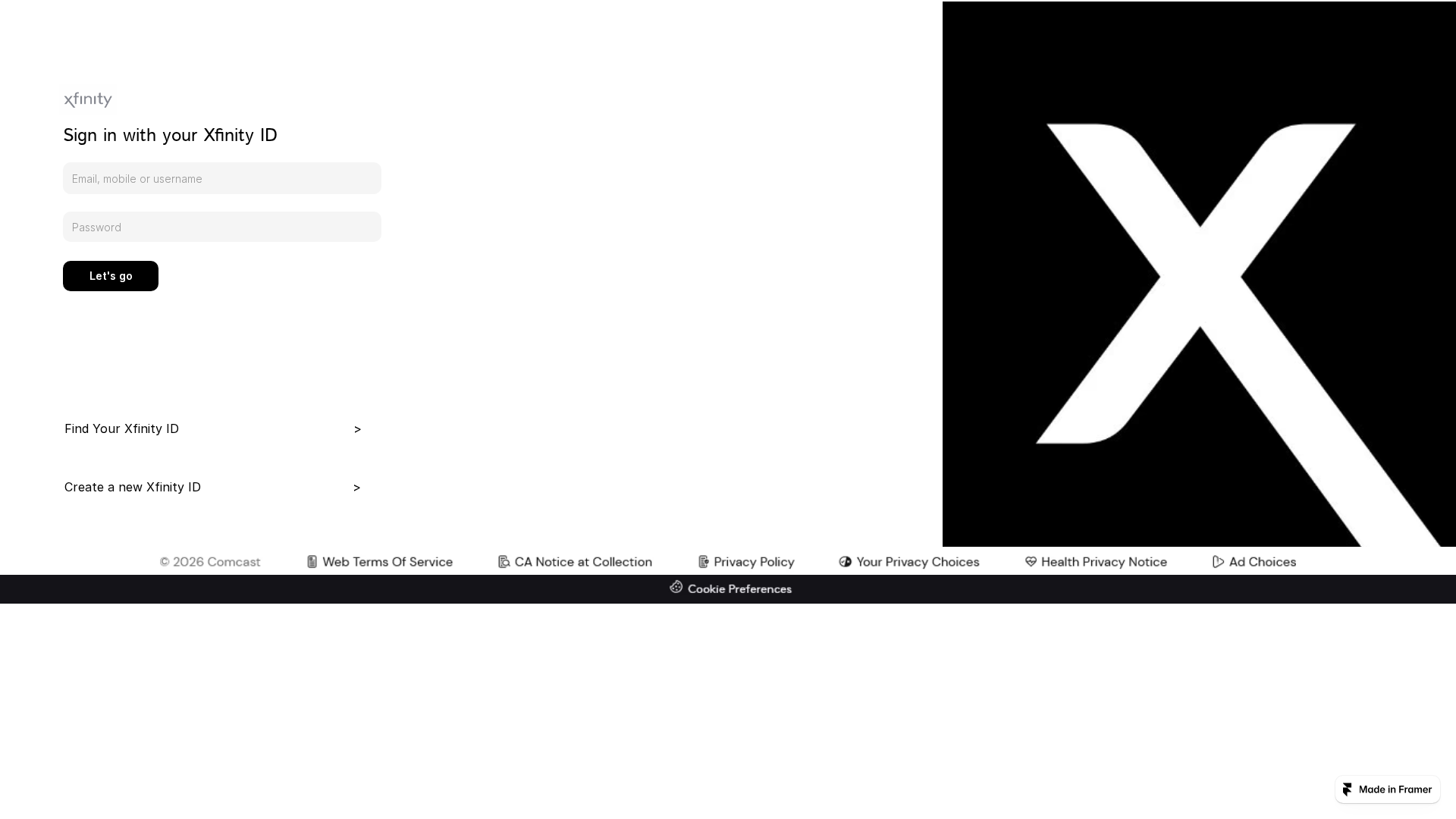 Screenshot of connect-comcast.framer.wiki