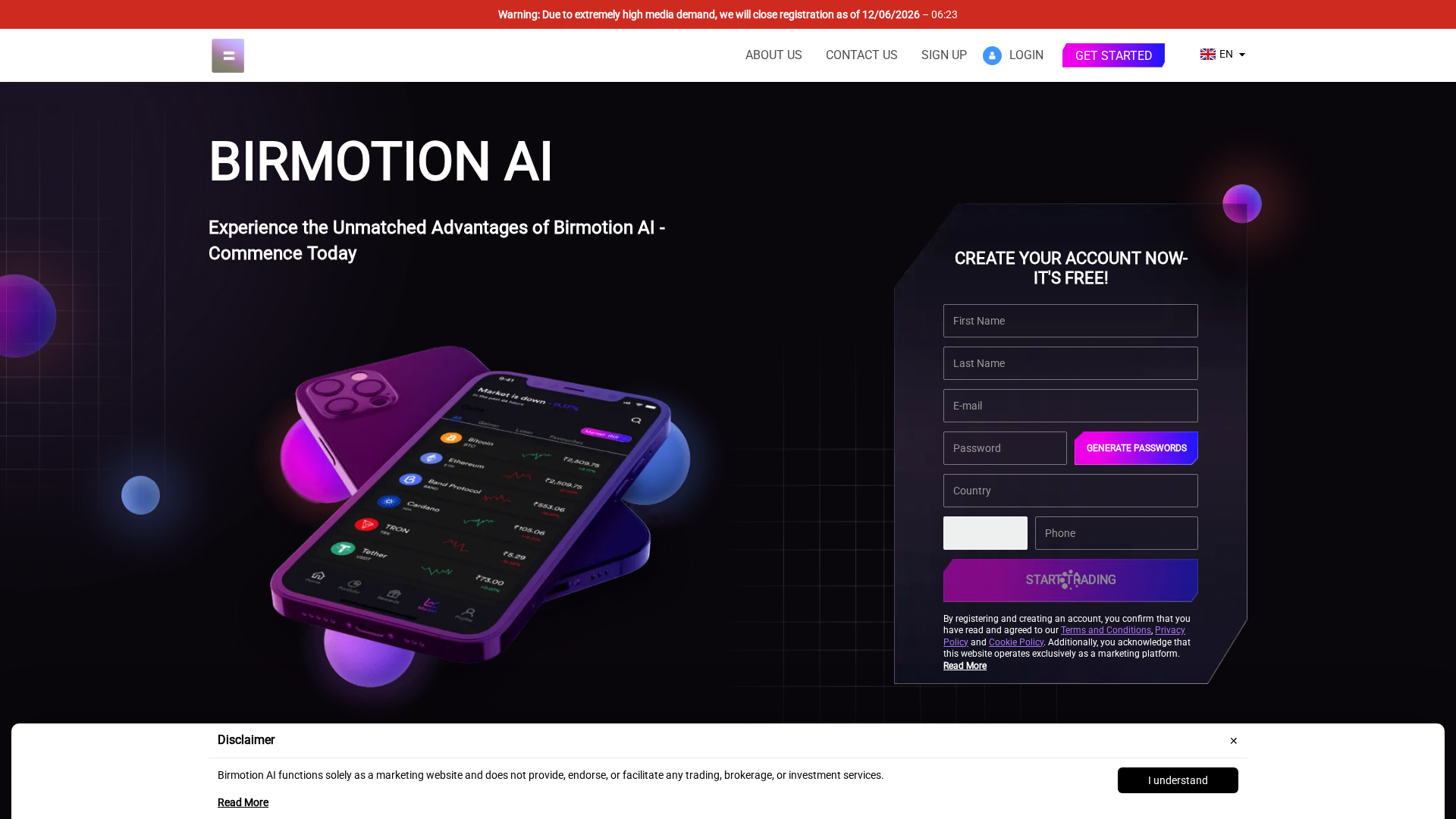 Screenshot of birmotion-ai-software-com.financecryptoworld.com