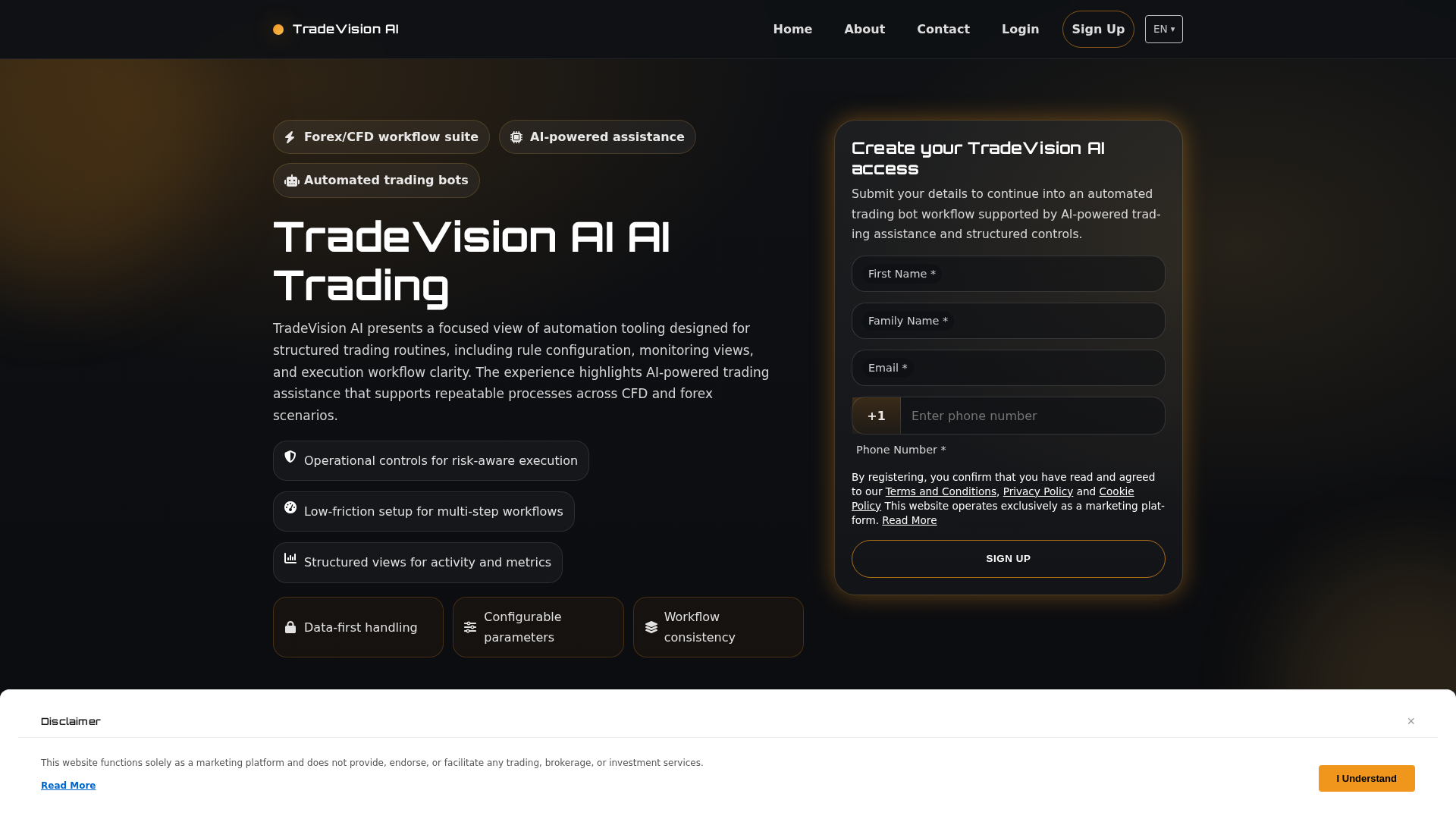 Screenshot of tradevisionaipro.com