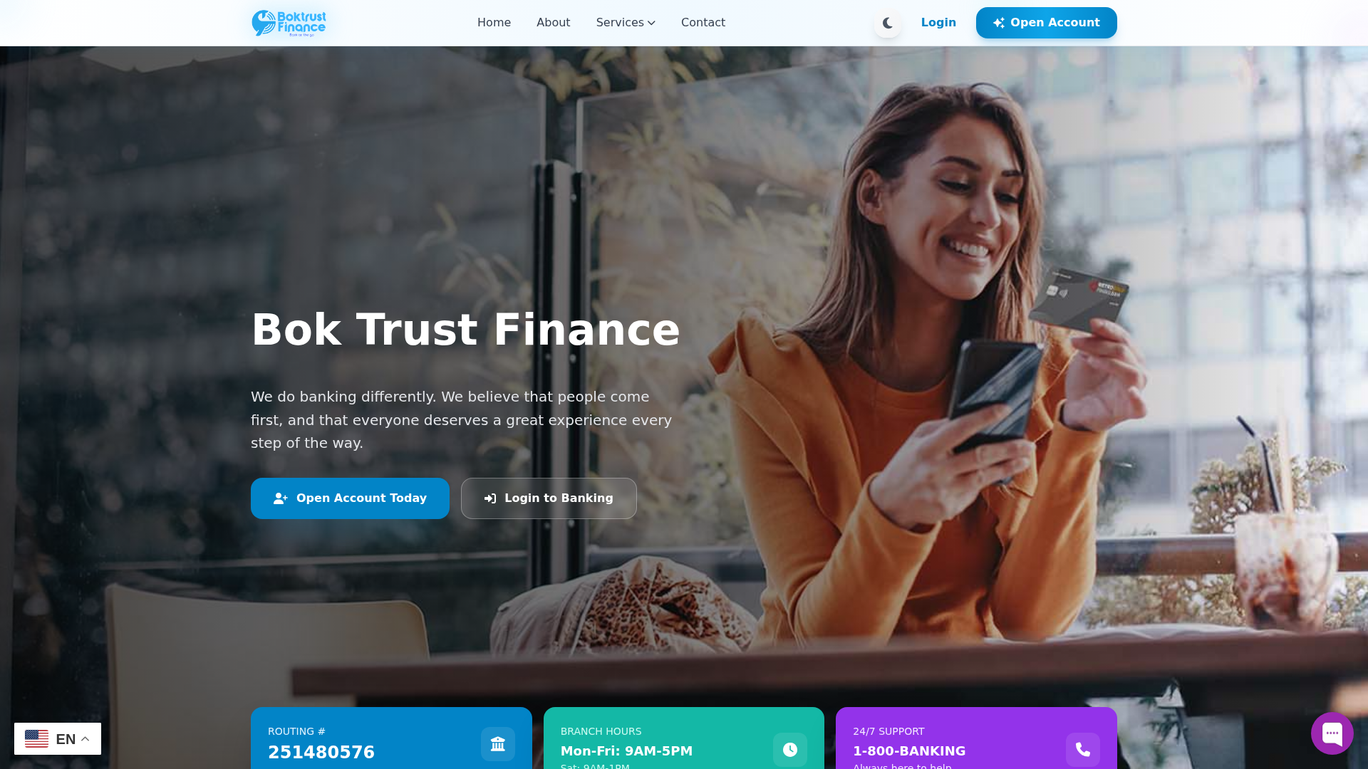Screenshot of boktrustfinance.com