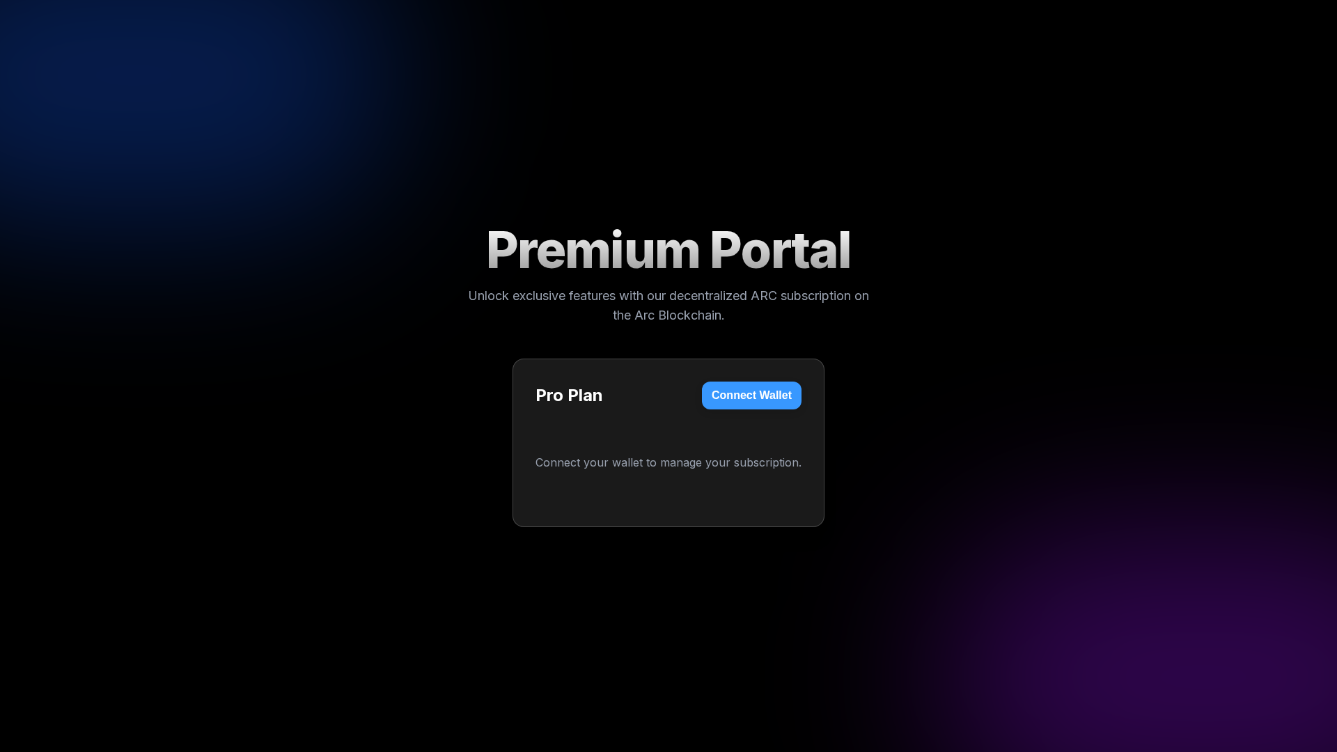 Screenshot of arc-premium-portal.vercel.app