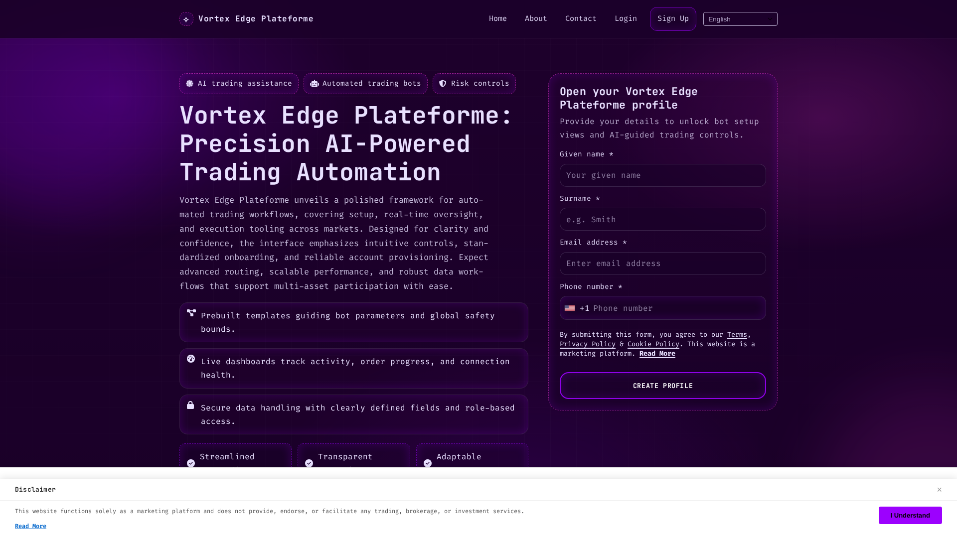 Screenshot of vortexedgeplateforme.com