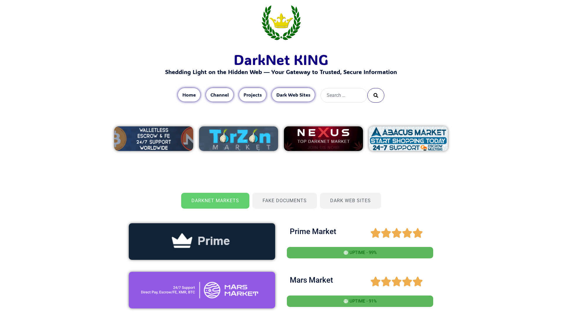 Screenshot of darknetking.com
