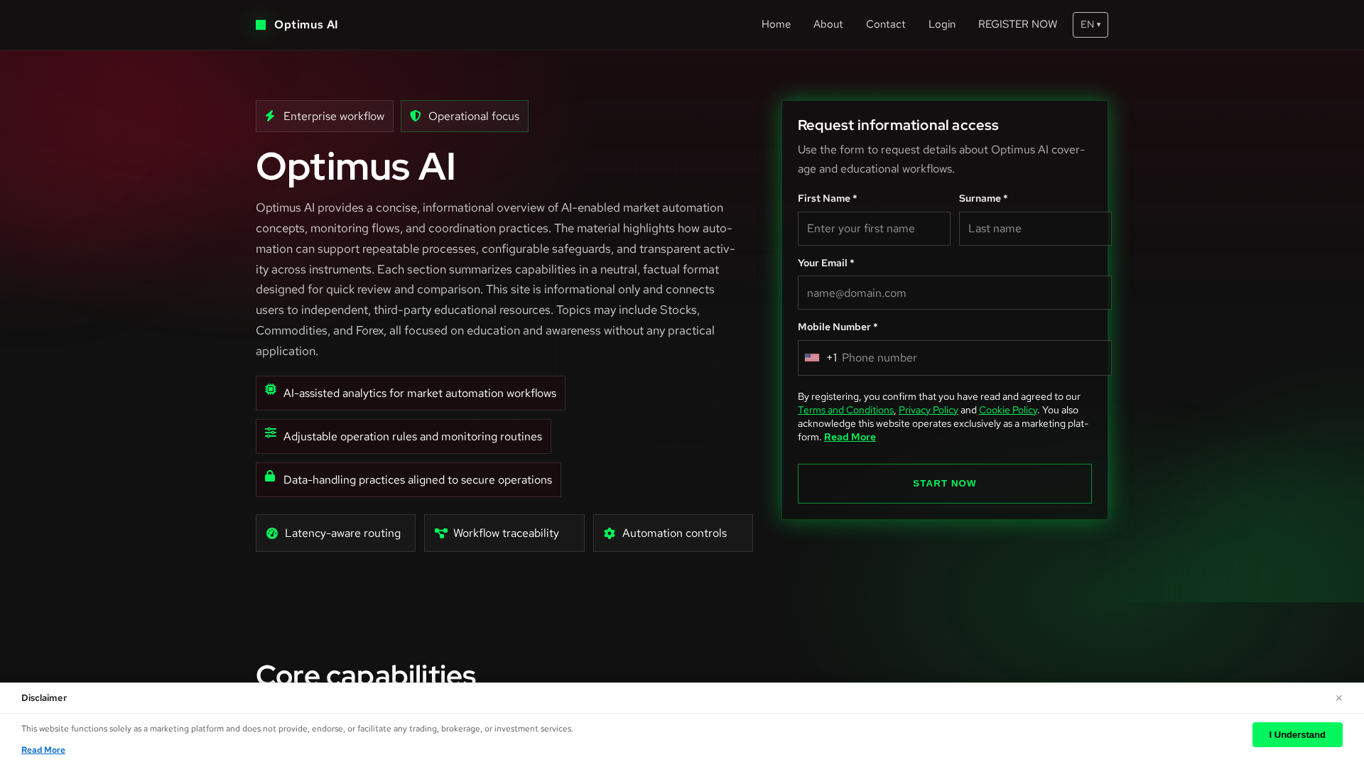 Screenshot of optimusaisoft.com