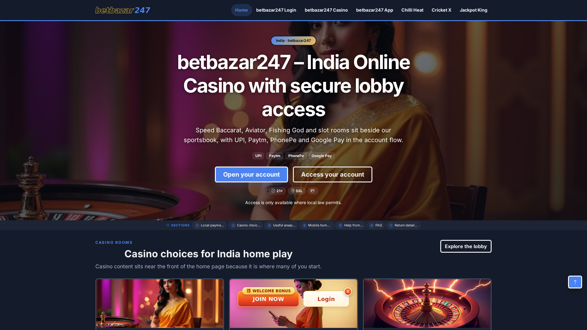 Screenshot of betbazar247.com