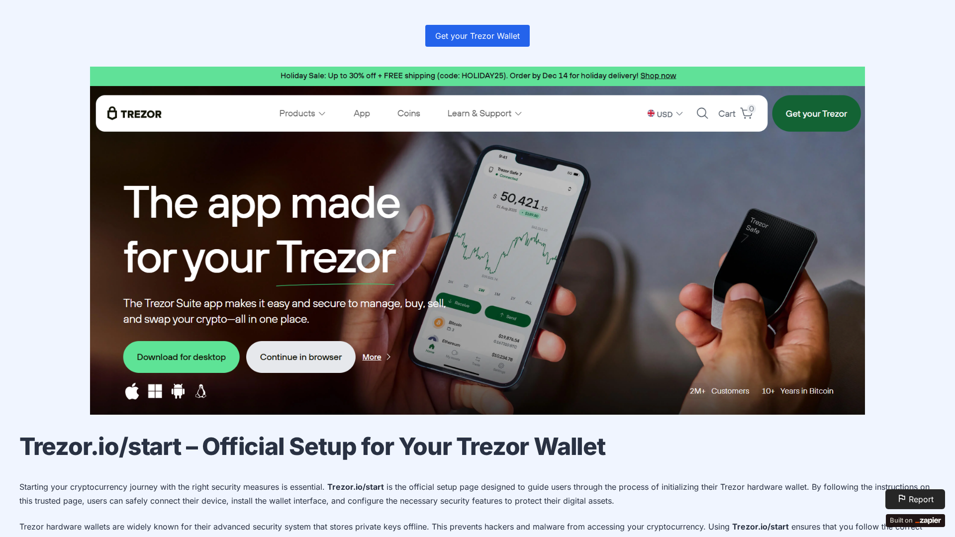 Screenshot of trezo-homenew.zapier.app