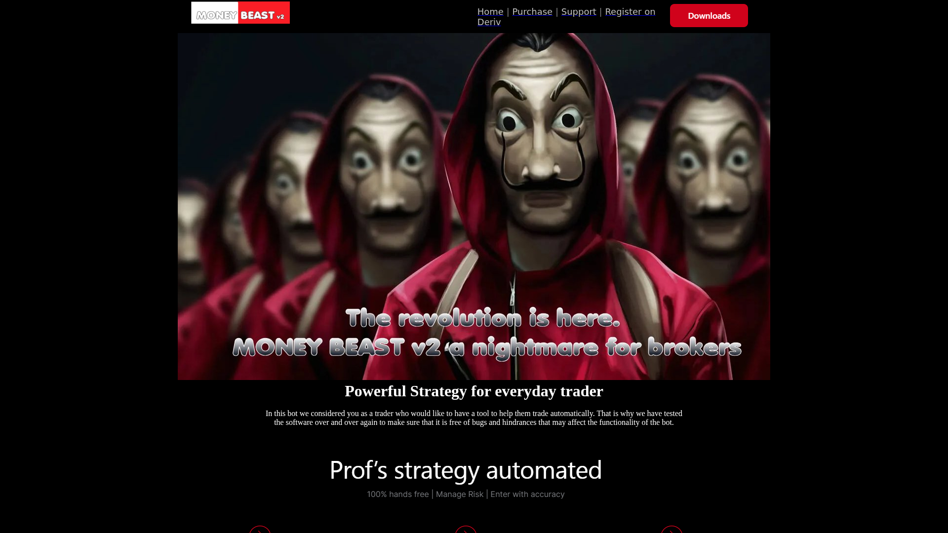 Screenshot of moneybeast-tradingbot.com