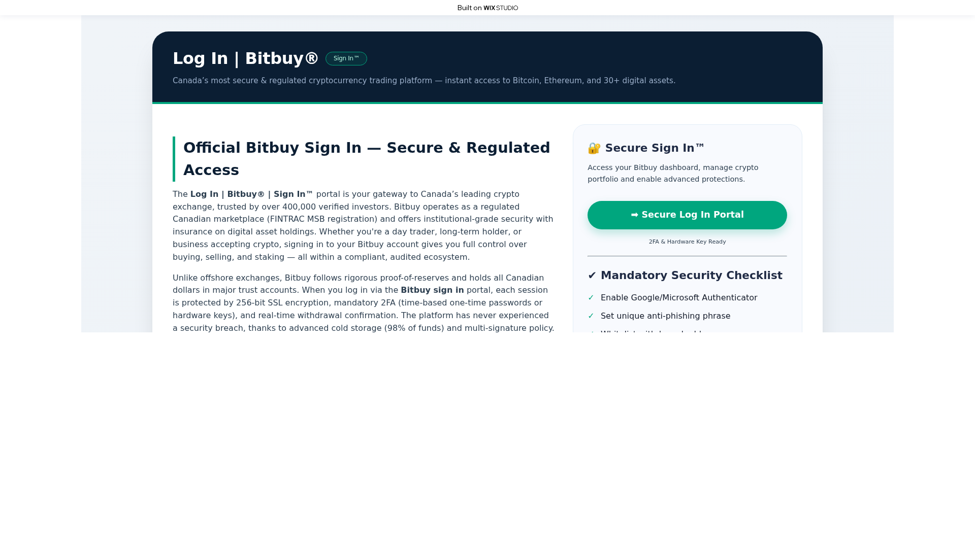 Screenshot of mybitbuycdnapps.wixstudio.com