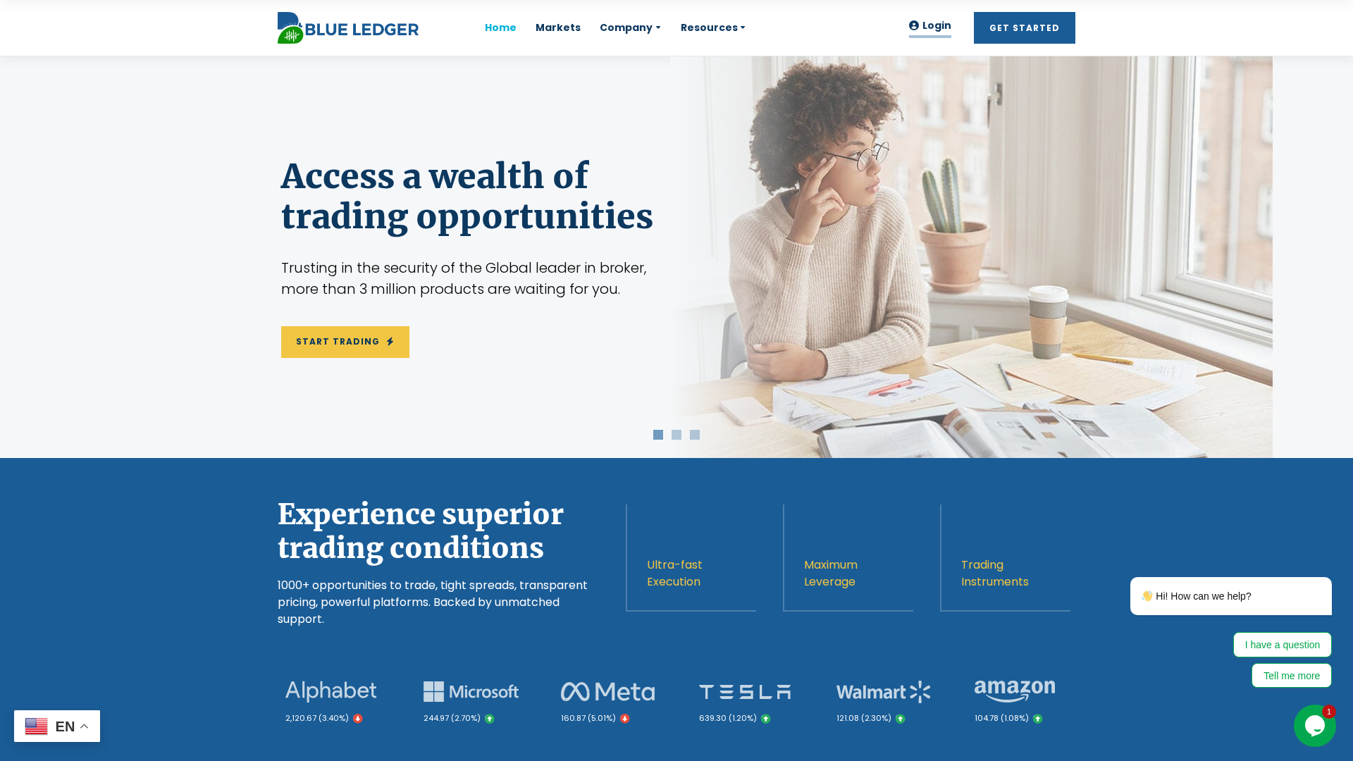 Screenshot of blueledgercapital.com