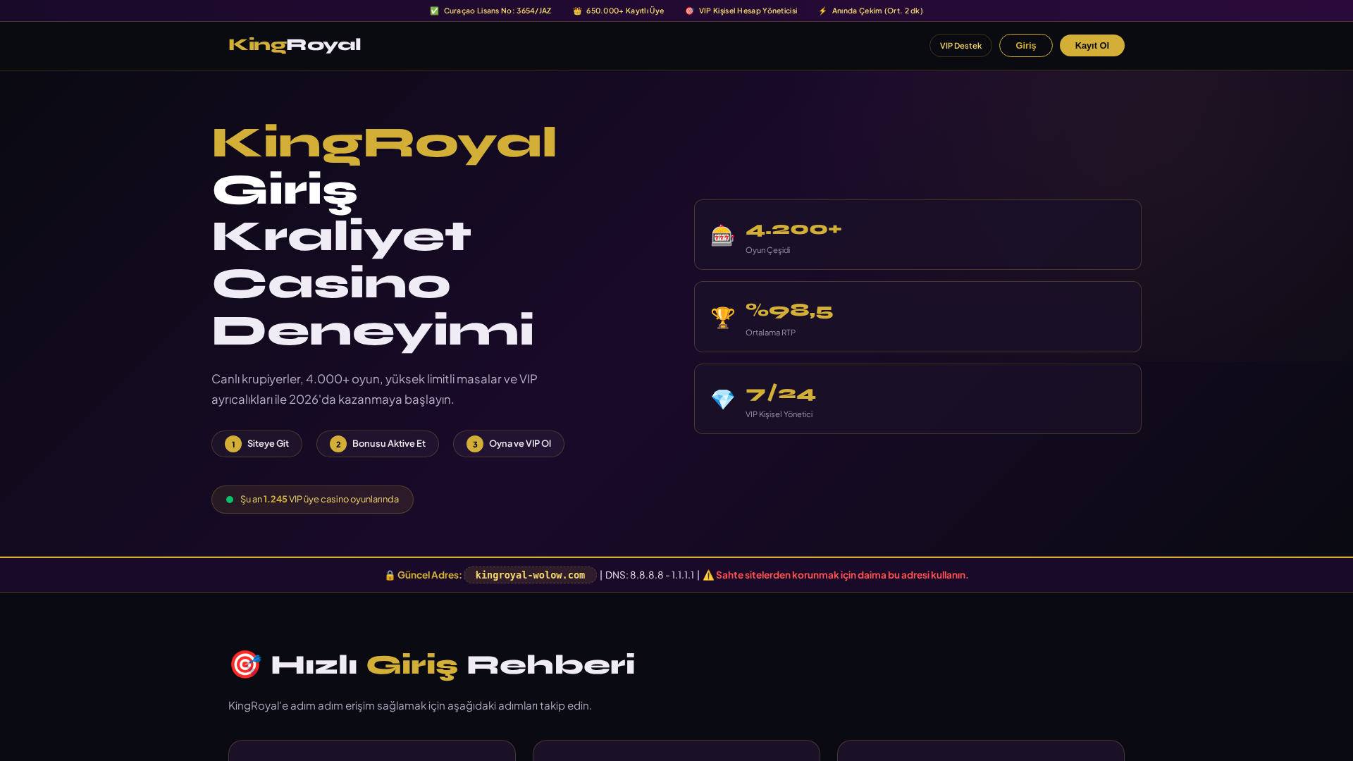 Screenshot of tr.kingroyal-wolow.com
