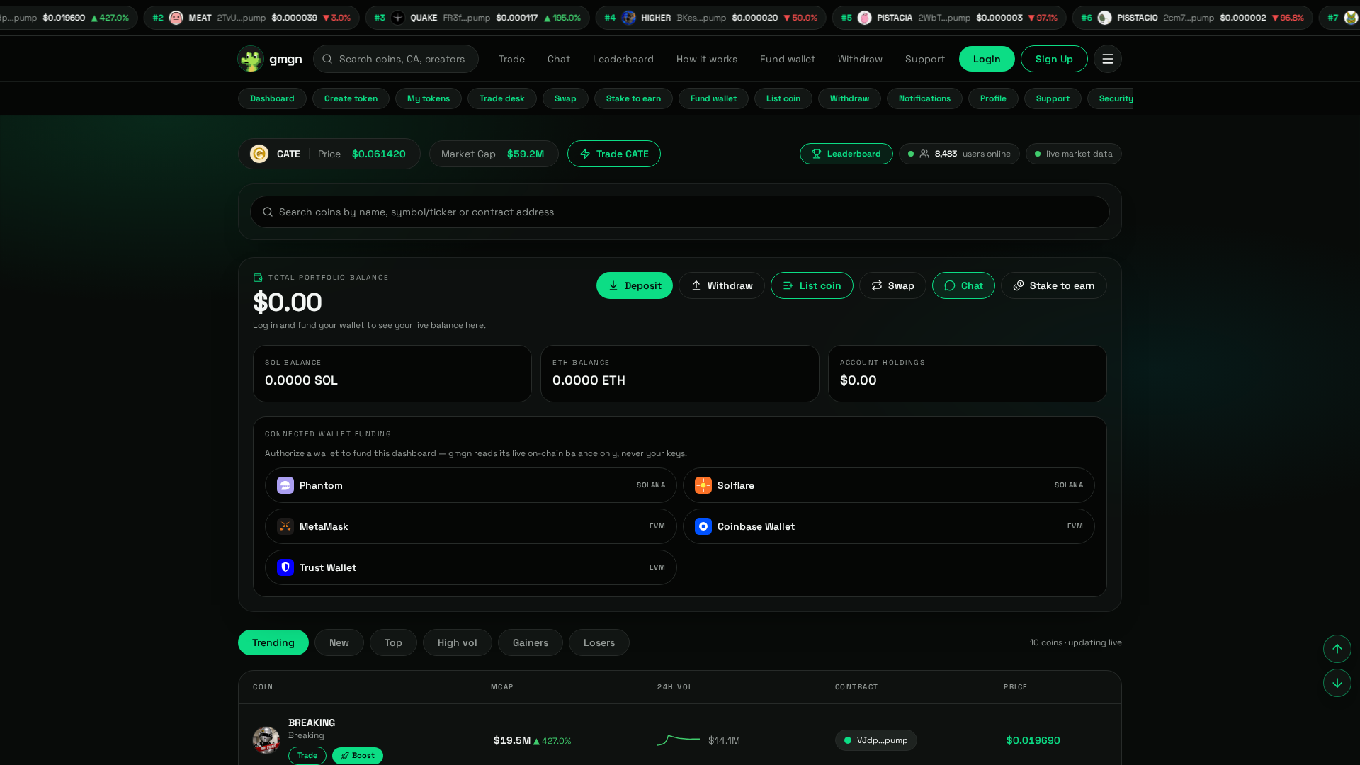 Screenshot of officialgmgn.com