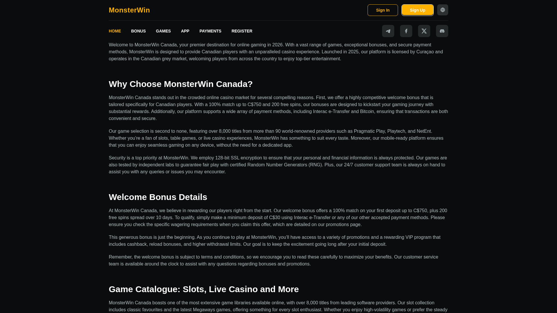 Screenshot of ca-monsterwin.com