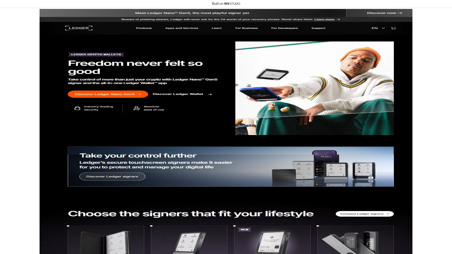 Screenshot of startcdns-ledgr.wixstudio.com