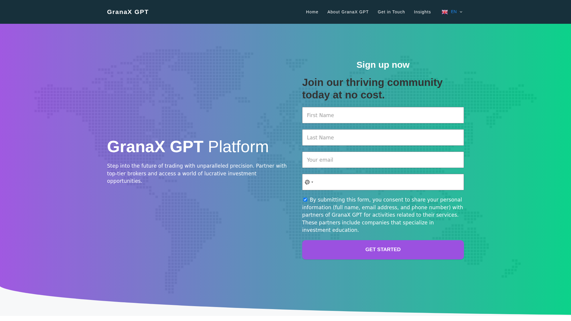 Screenshot of thegranaxgpt.net