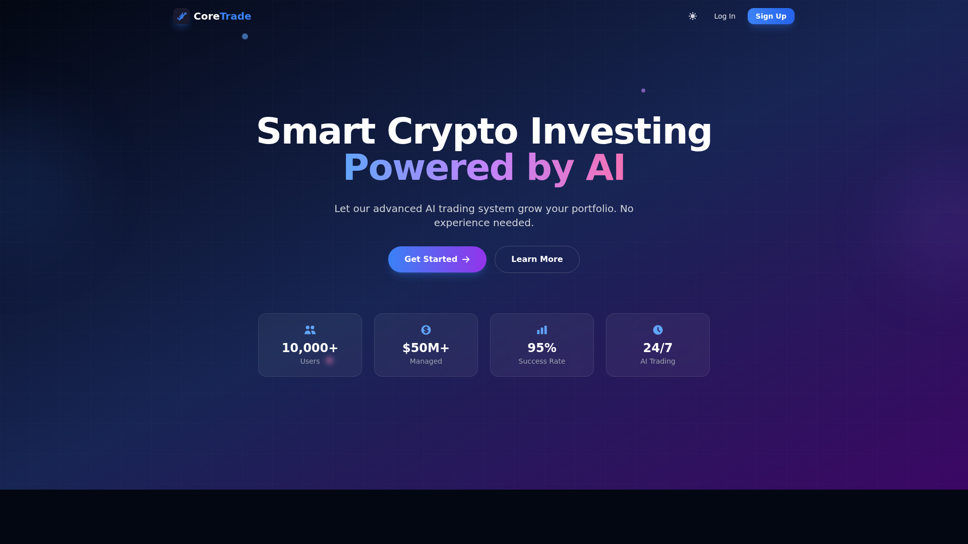 Screenshot of coretradingai.com