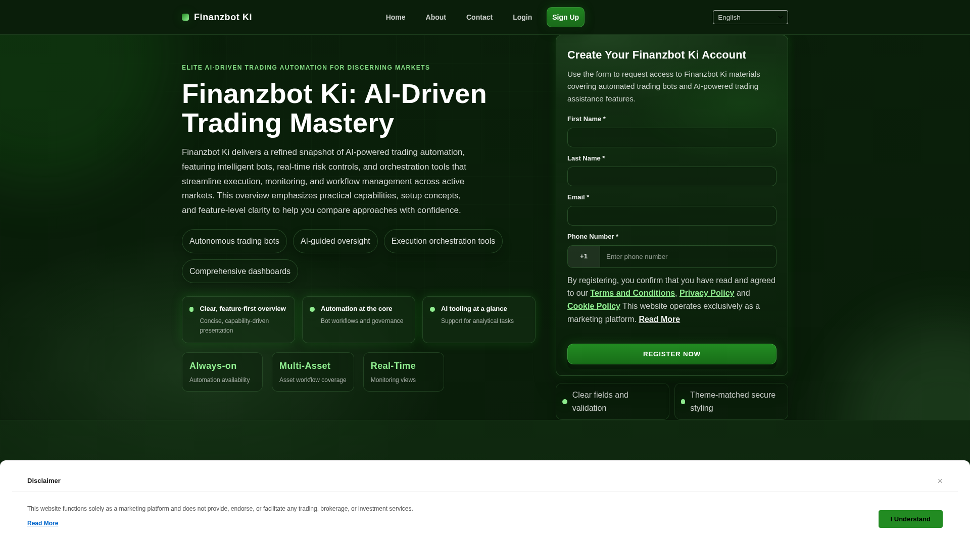 Screenshot of finanzbotkiengine.com