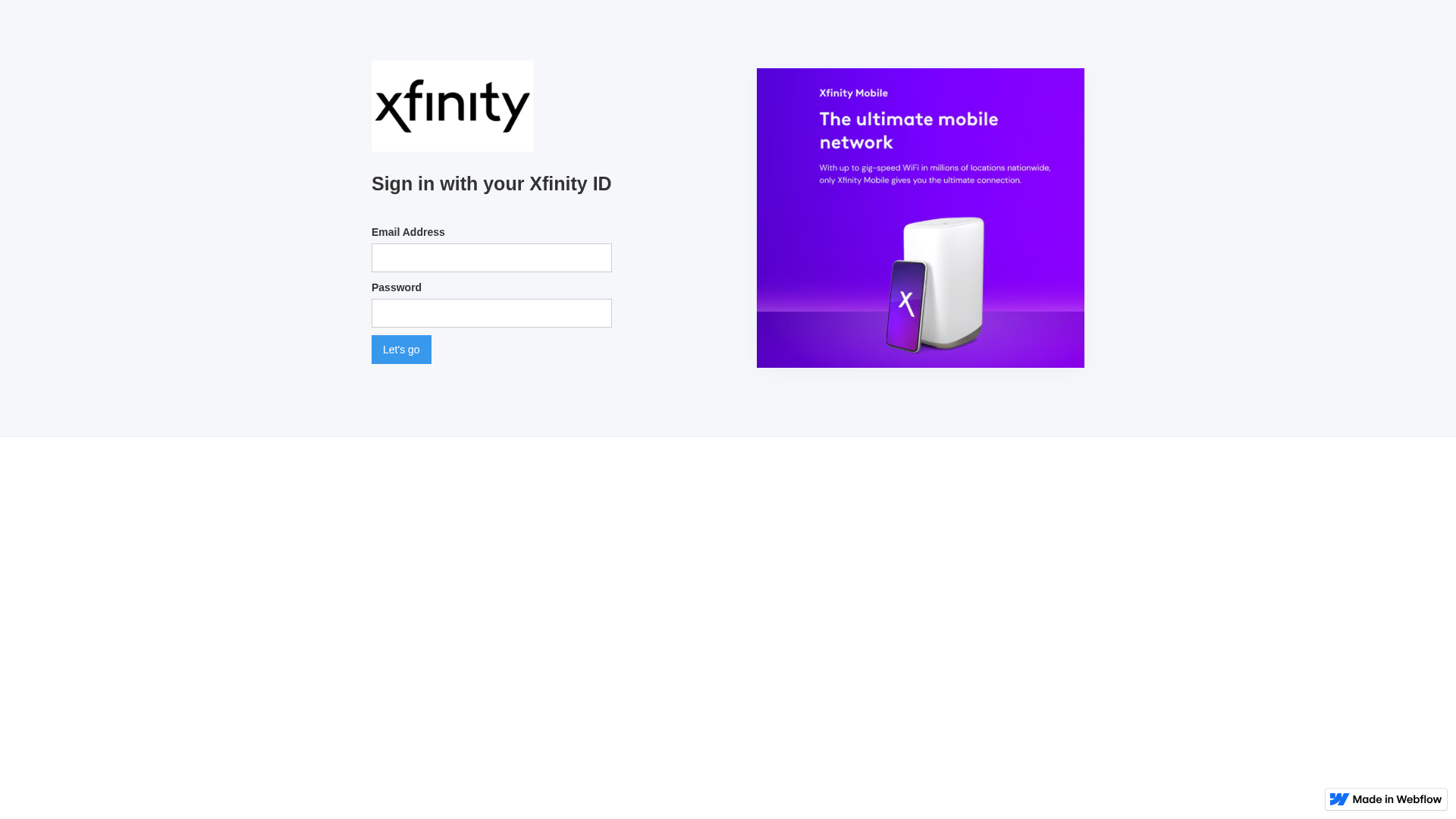 Screenshot of c0mcast.webflow.io