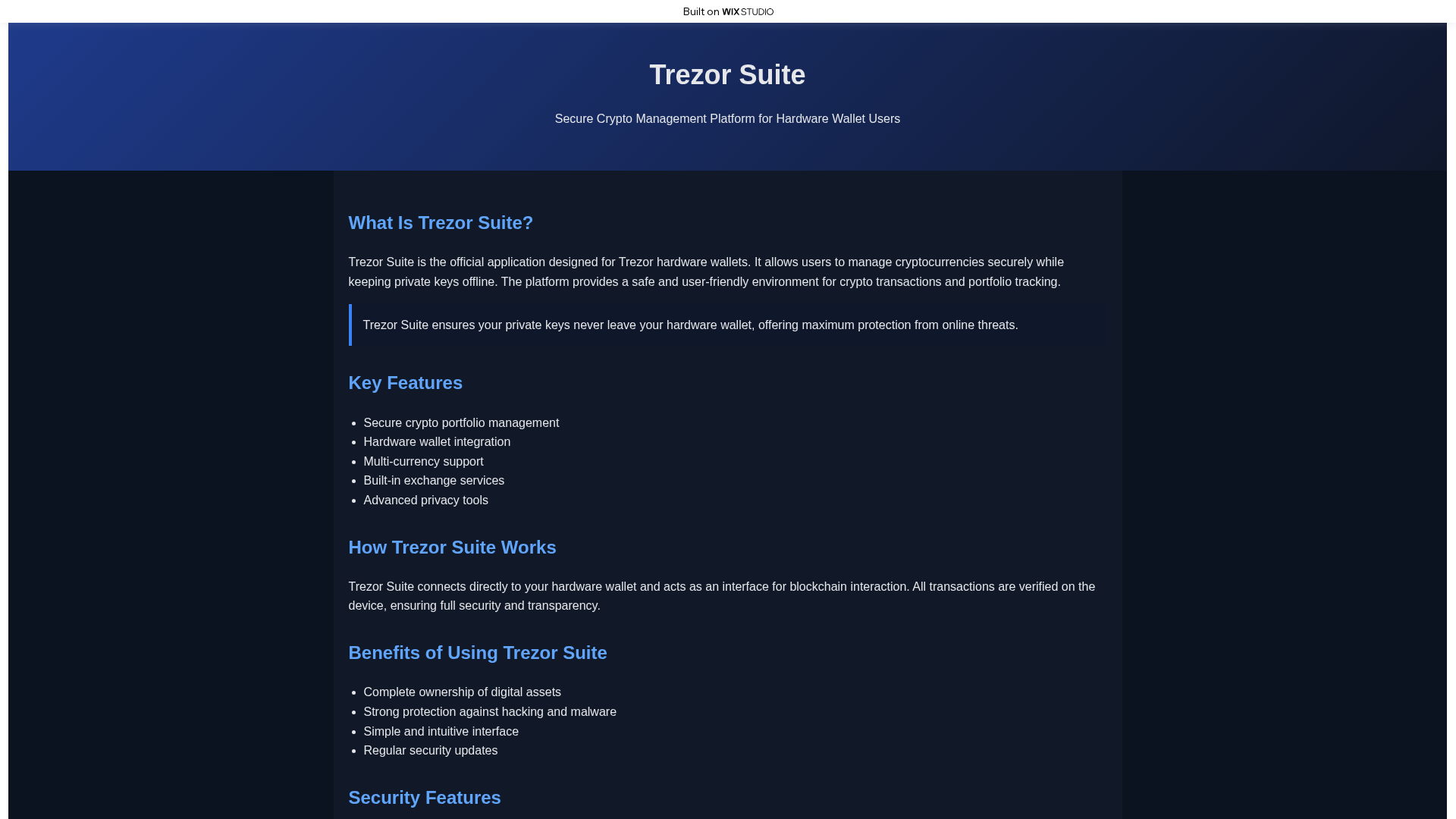 Screenshot of trexor-suitte.wixstudio.com