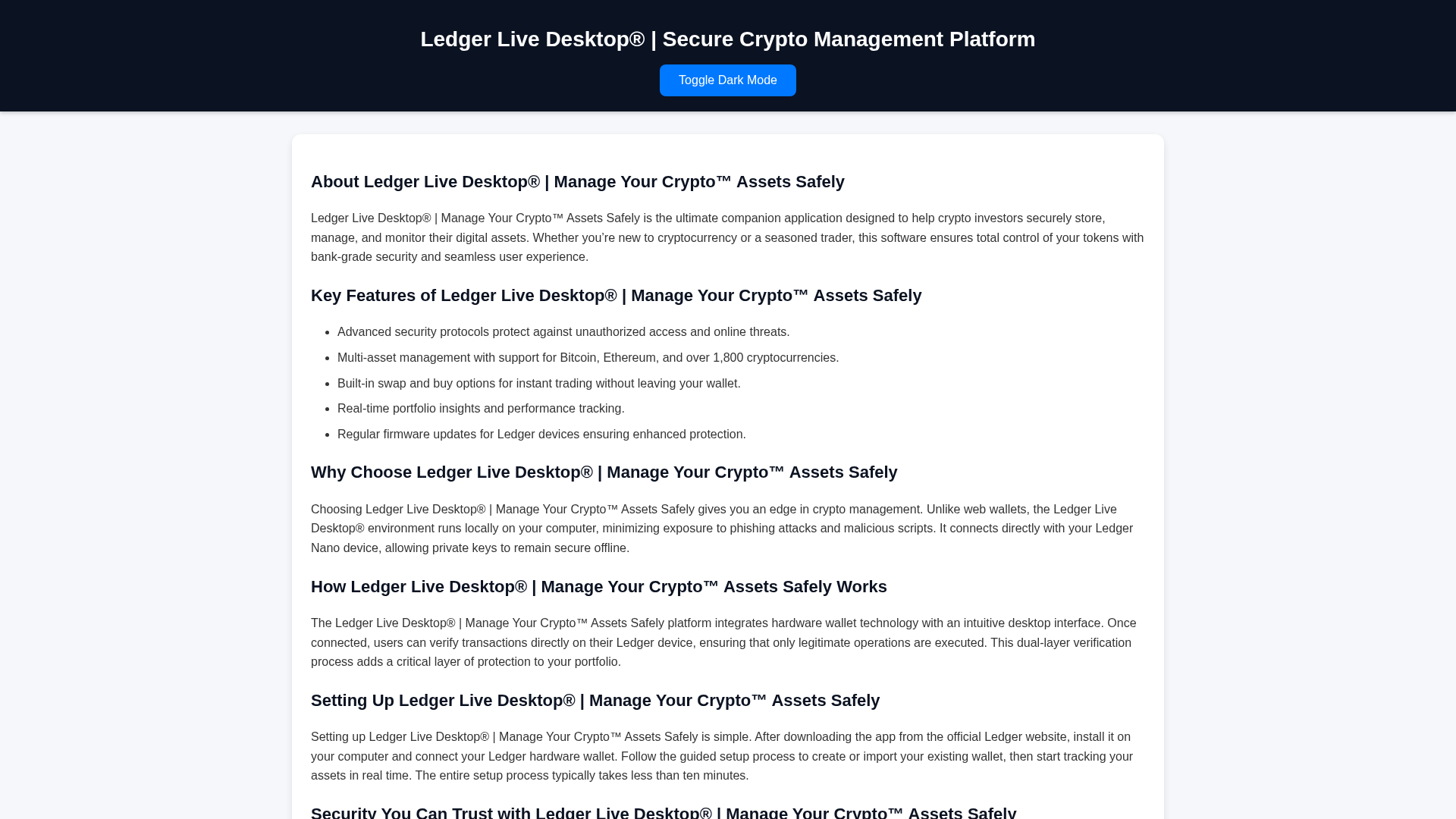 Screenshot of comledgers-liv-dekstop.pages.dev