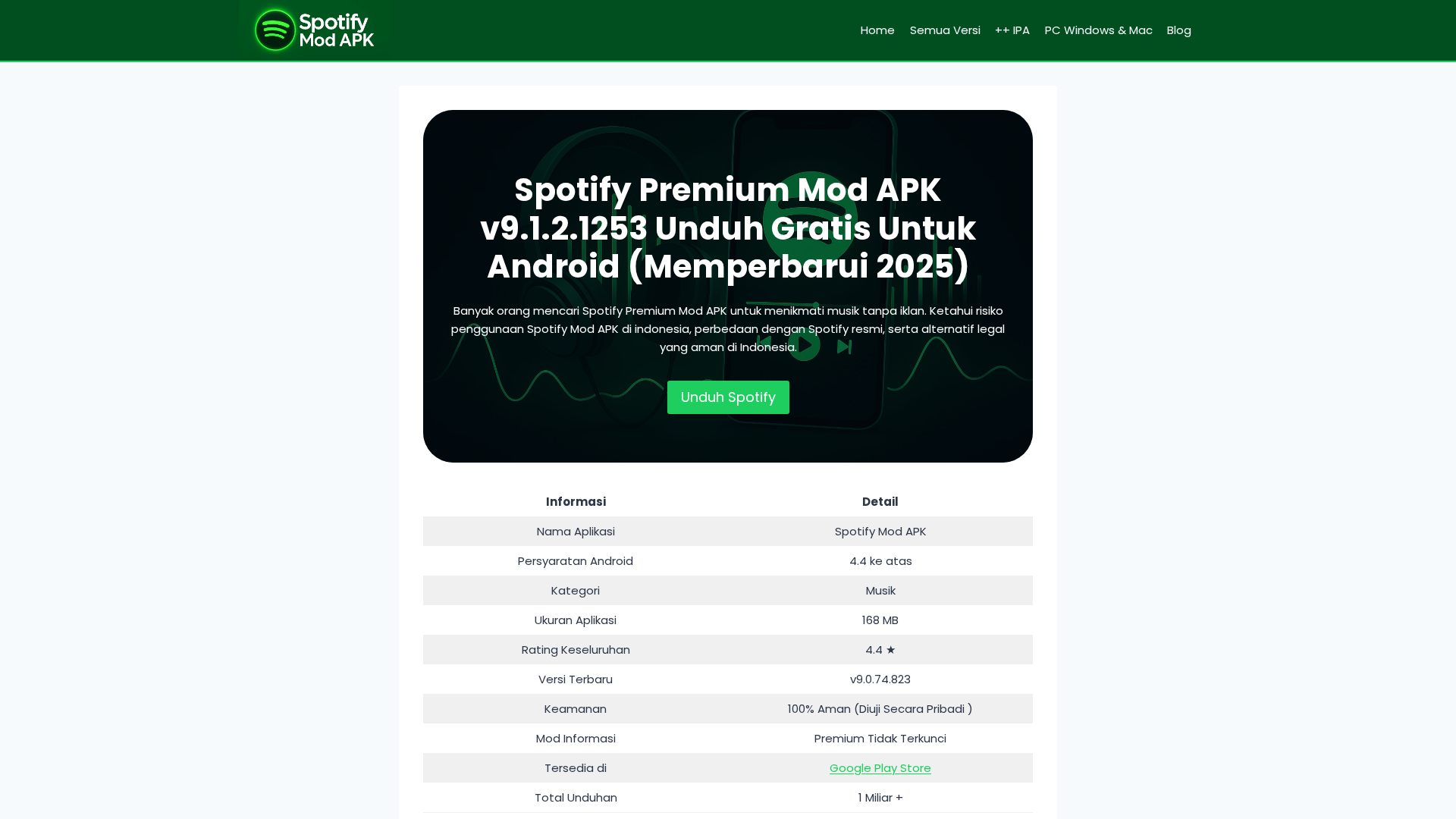 Screenshot of spotify-modapk.com