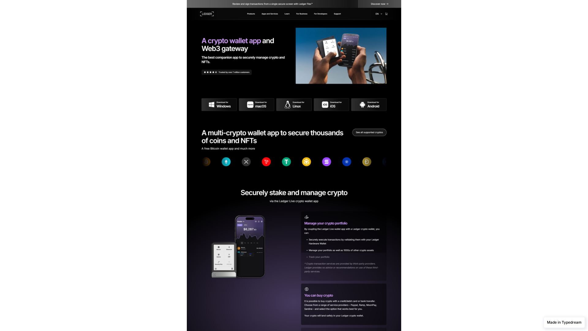 Screenshot of connect-ledger-ca.typedream.app
