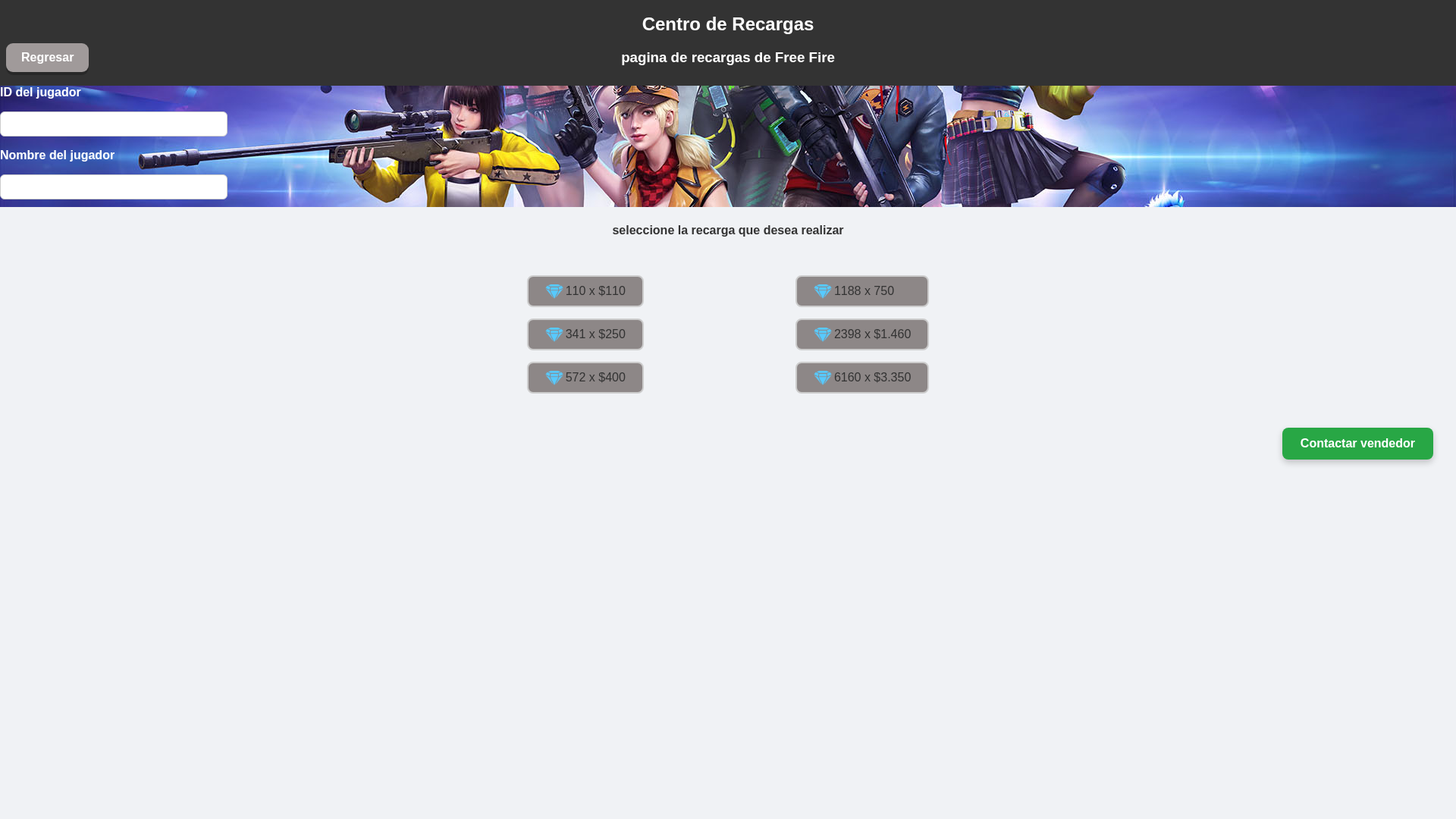 Screenshot of recarga1.lat