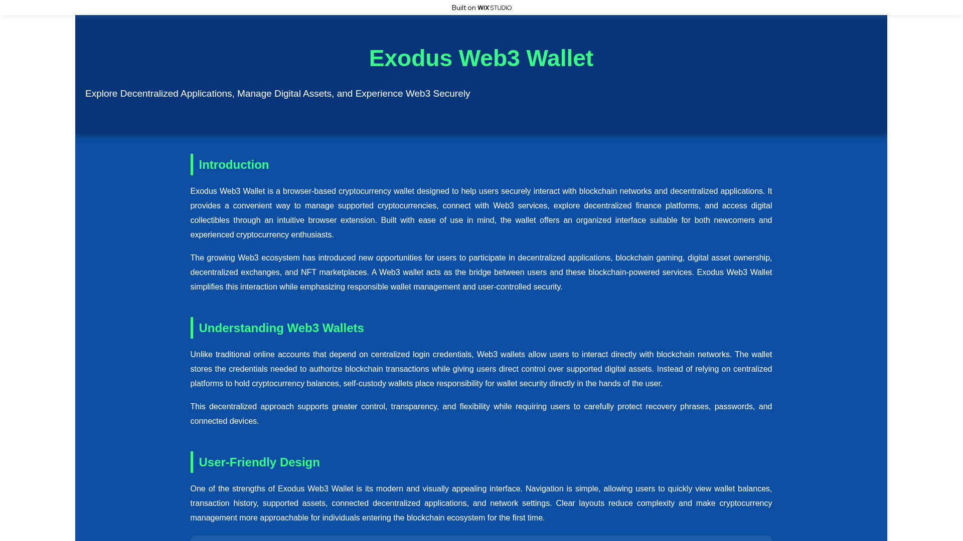 Screenshot of intro-online-exodu.wixstudio.com