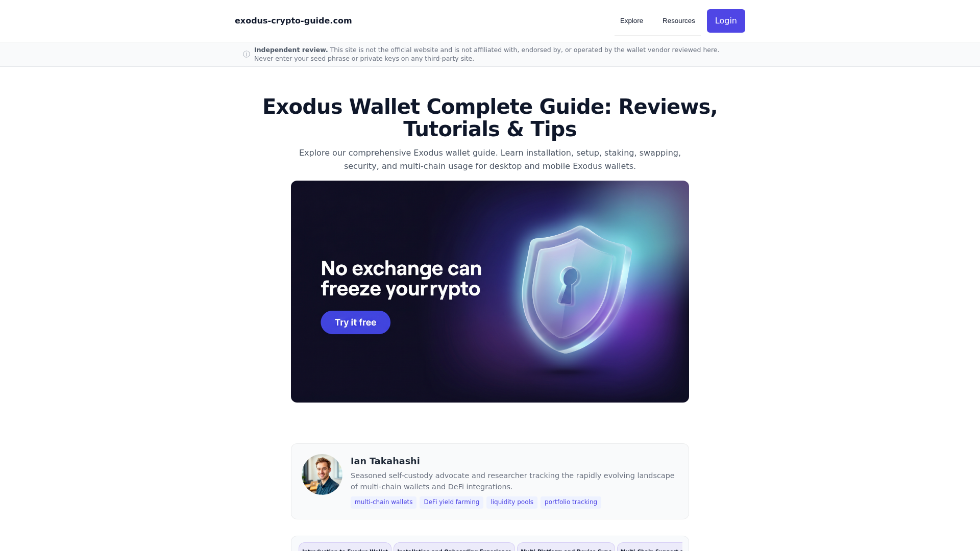 Screenshot of exodus-crypto-guide.com