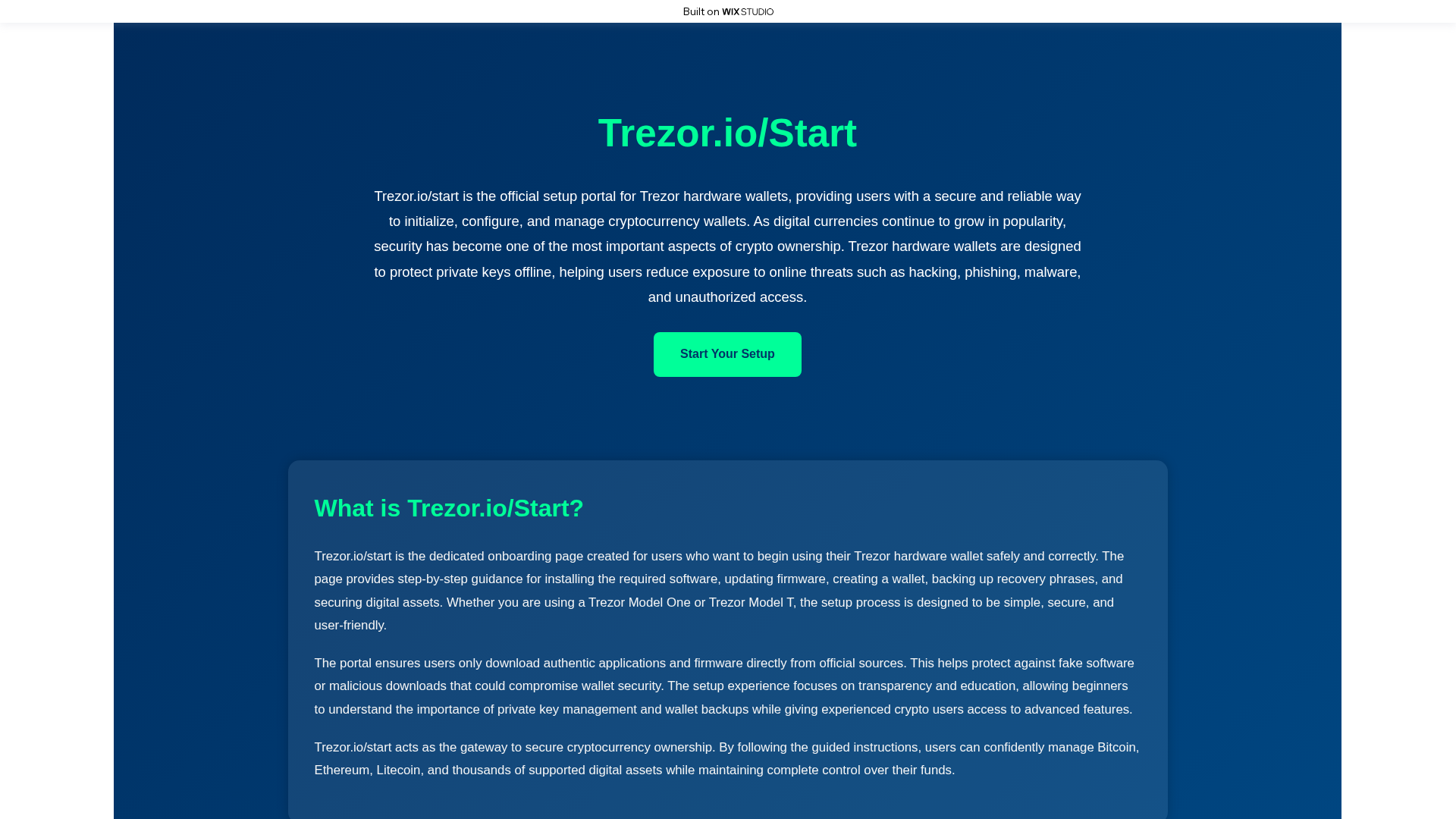 Screenshot of trexor-learnpage.wixstudio.com