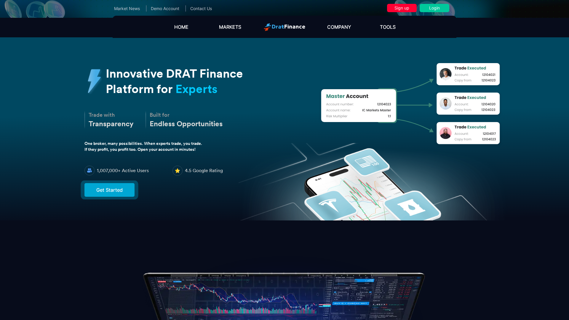 Screenshot of dratfinance.com