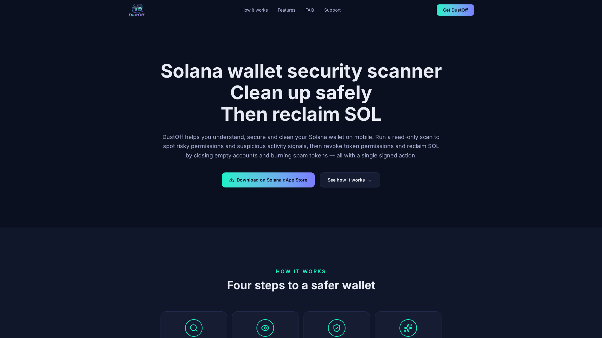Screenshot of dustoffsolana.com