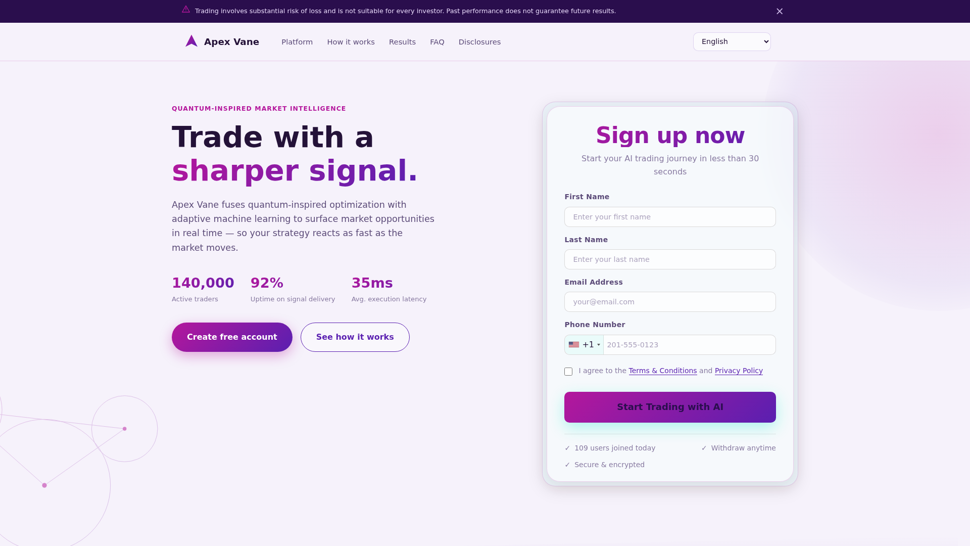 Screenshot of apexvaneai.com