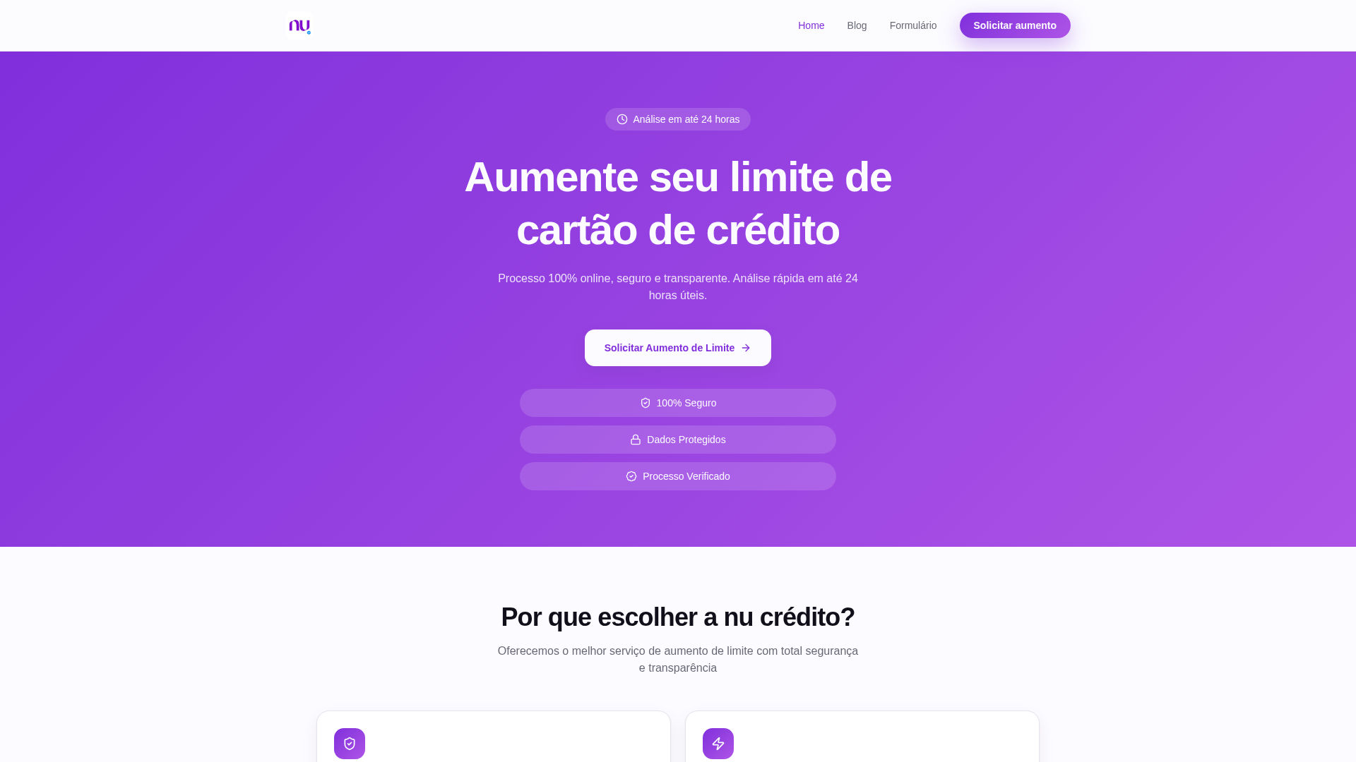 Screenshot of nu-aumento-de-limite.lovable.app