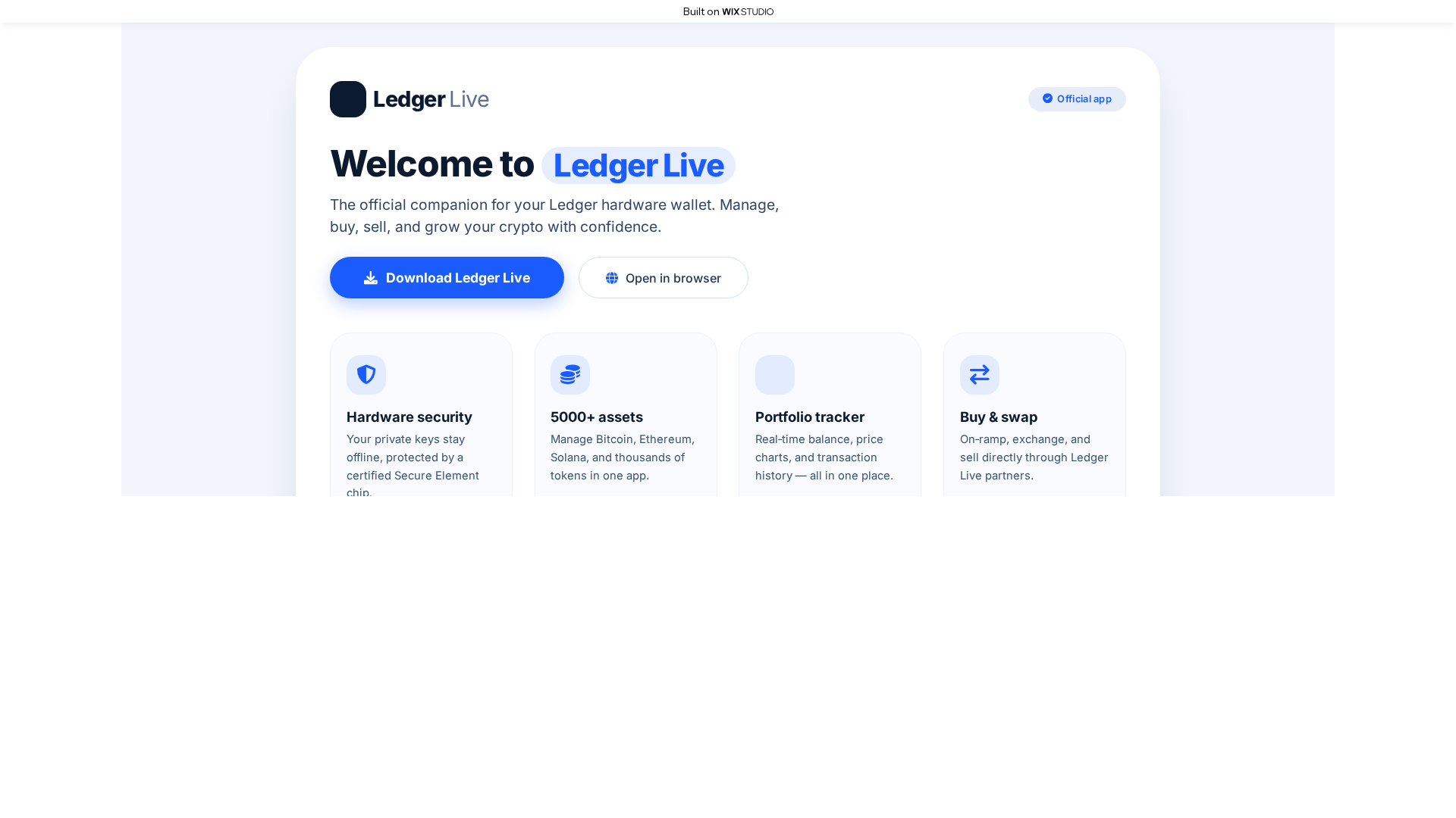 Screenshot of live-ledgar-apps.wixstudio.com