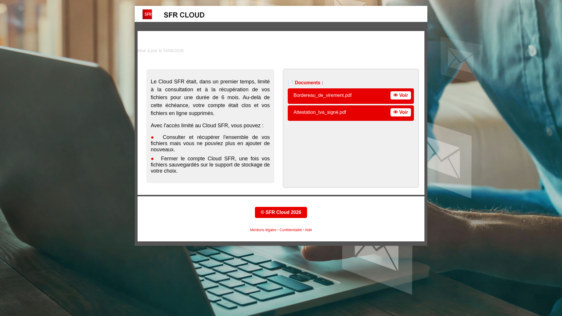 Screenshot of sfr-cloud-business-pro.ddns-ip.net