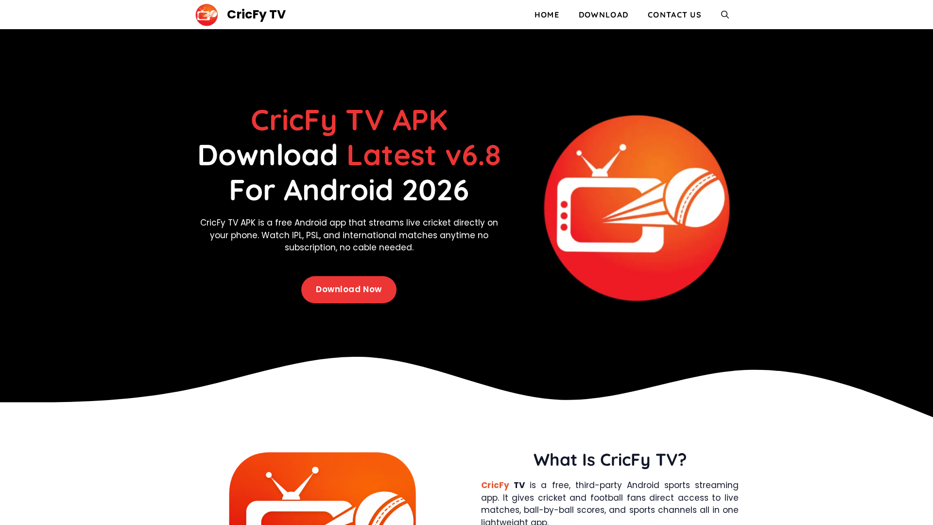 Screenshot of cricfyapp.se